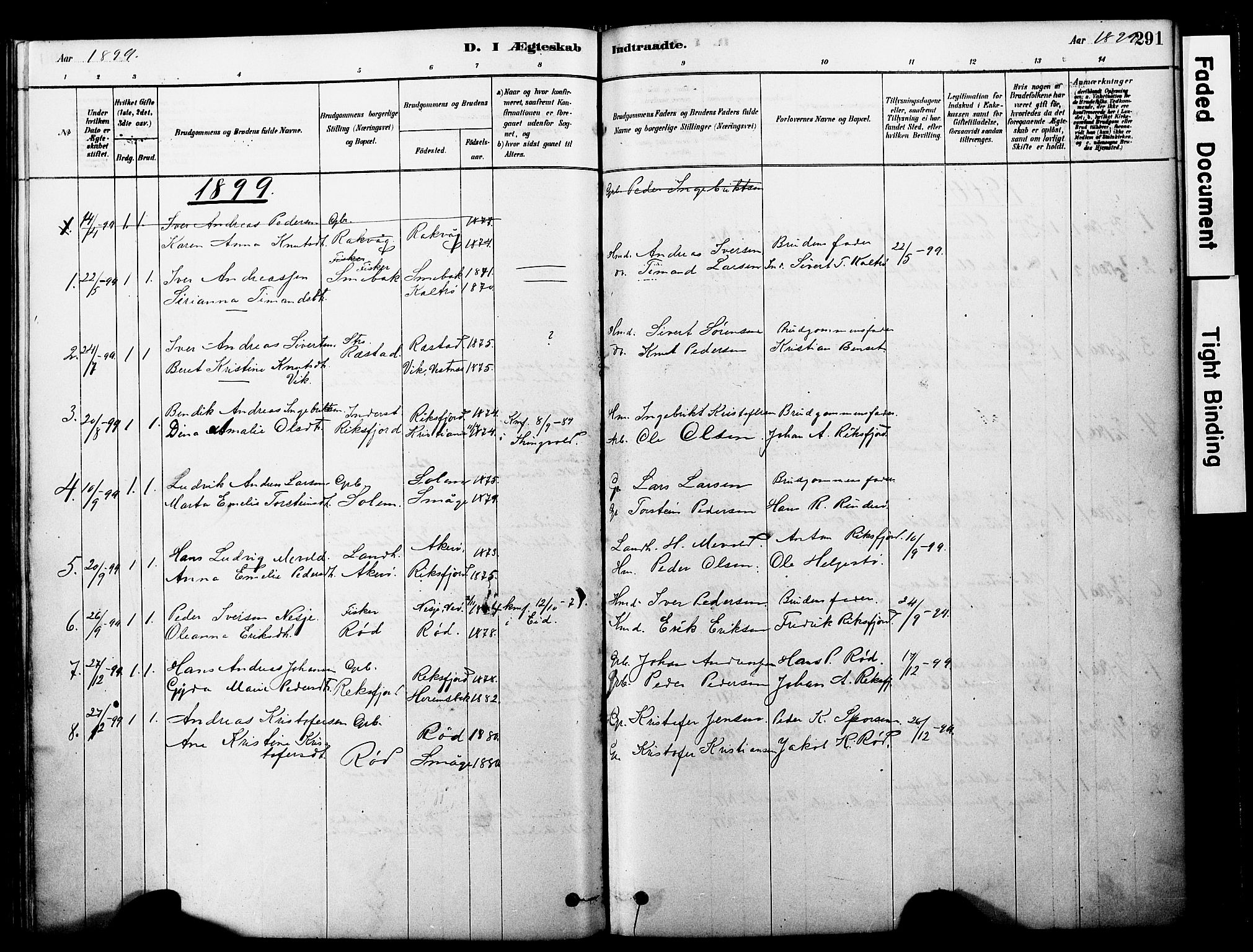 Ministerialprotokoller, klokkerbøker og fødselsregistre - Møre og Romsdal, SAT/A-1454/560/L0721: Ministerialbok nr. 560A05, 1878-1917, s. 291