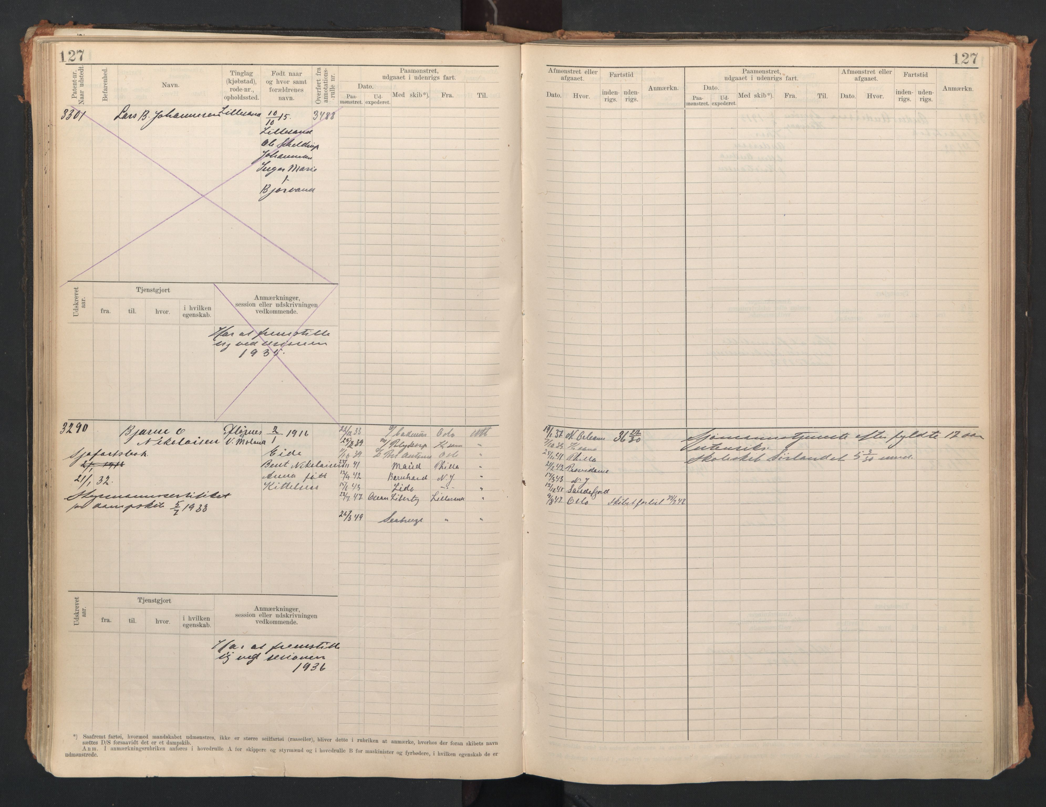 Lillesand mønstringskrets, SAK/2031-0014/F/Fb/L0006: Hovedrulle A nr 3049-3634, W-15, 1913-1946, s. 133