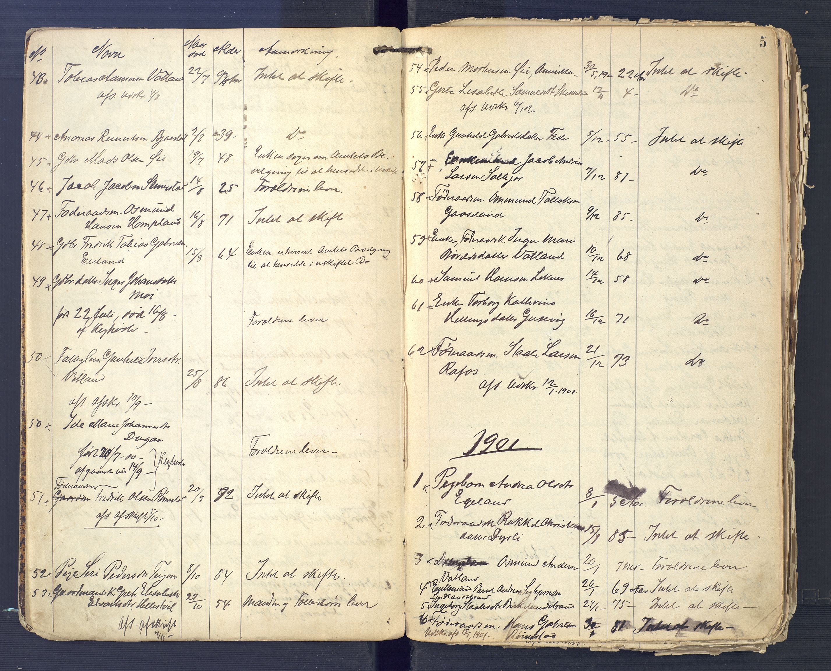 Kvinesdal lensmannskontor, AV/SAK-1241-0026/F/Fe/L0001: Dødsfallsprotokoll nr A21, 1899-1919, s. 5