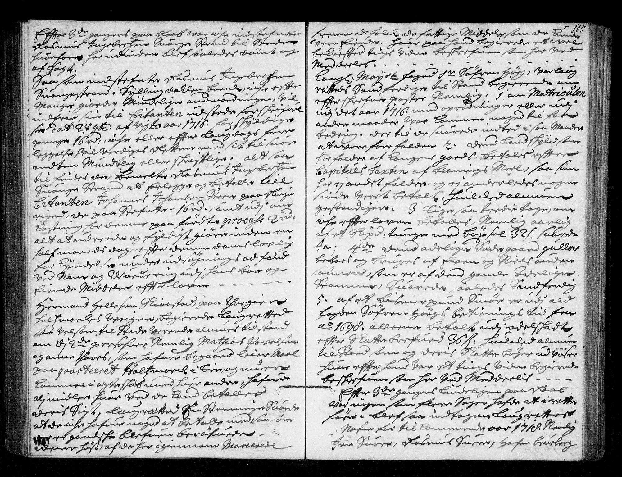 Lier, Røyken og Hurum sorenskriveri, AV/SAKO-A-89/F/Fa/L0044: Tingbok, 1716-1721, s. 105