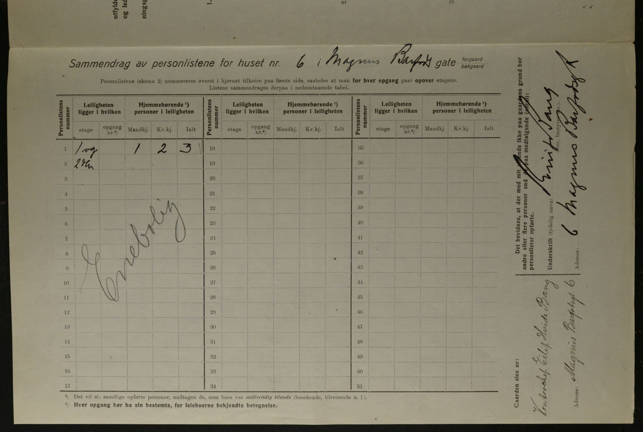 OBA, Kommunal folketelling 1.12.1923 for Kristiania, 1923, s. 65648