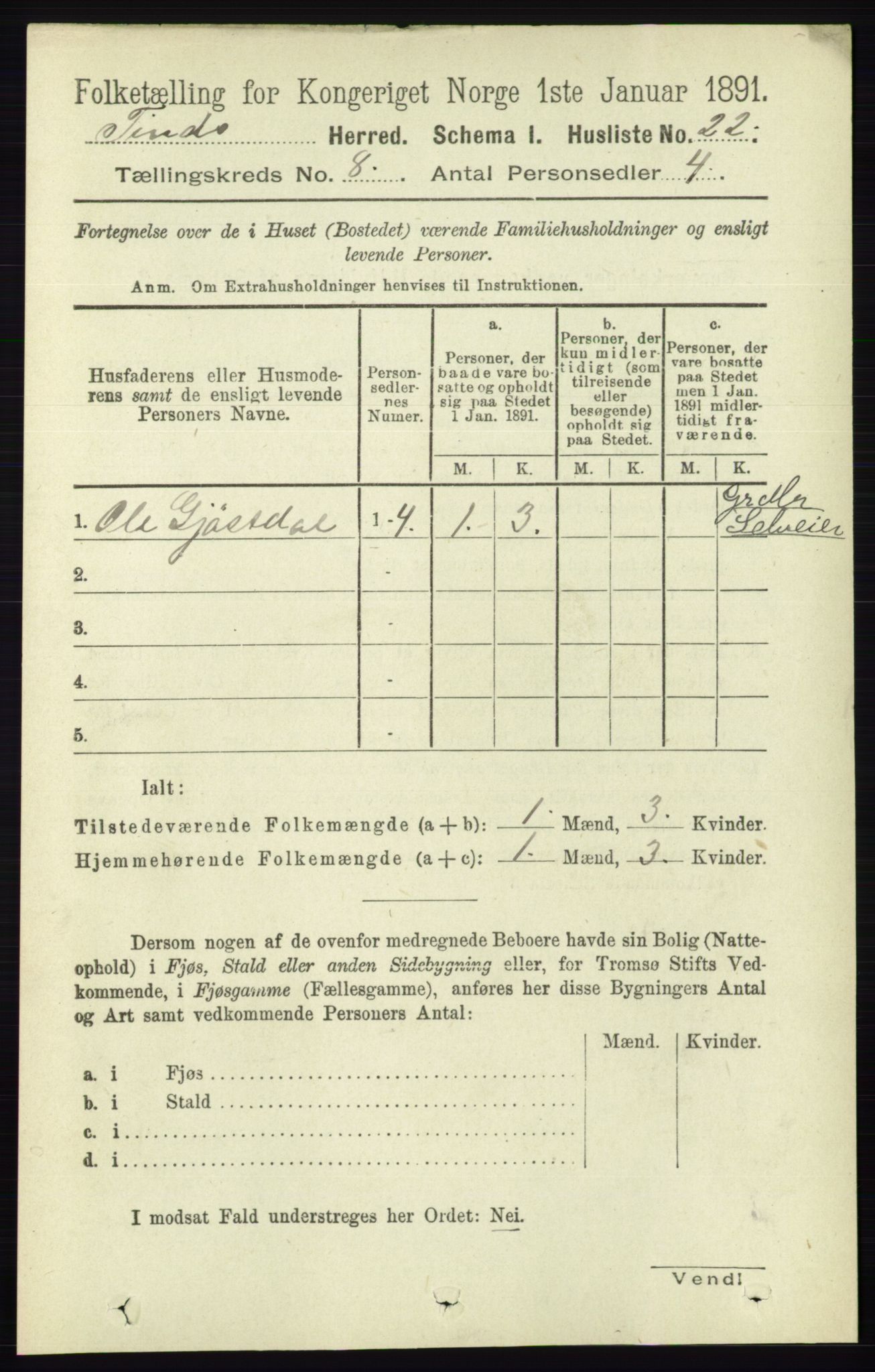 RA, Folketelling 1891 for 0826 Tinn herred, 1891, s. 1650