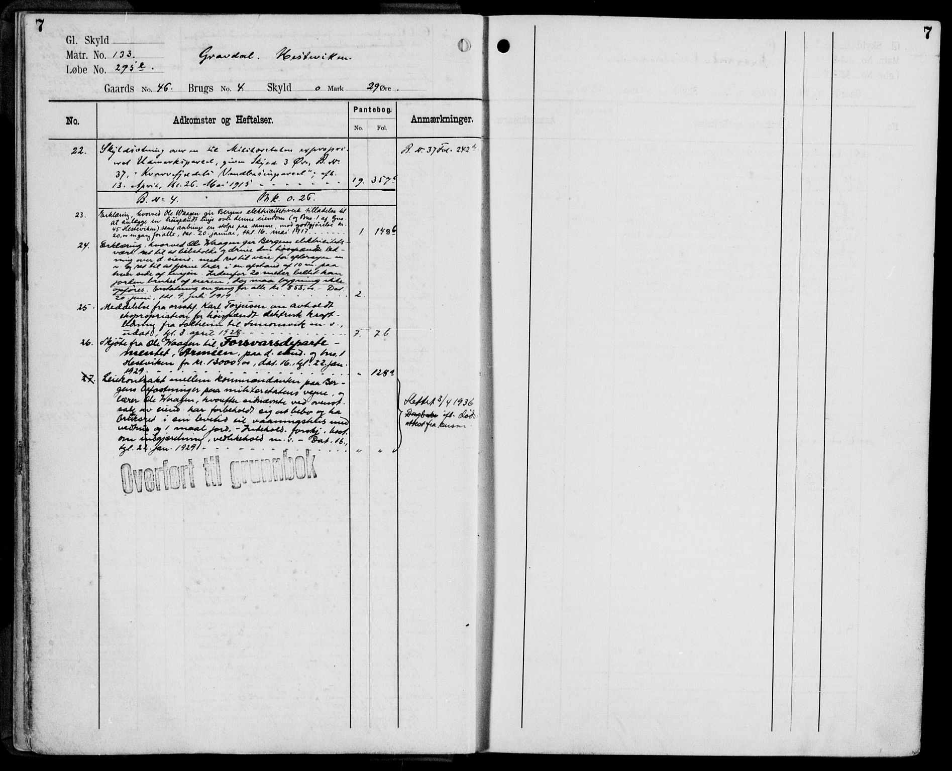 Midhordland sorenskriveri, AV/SAB-A-3001/1/G/Ga/Gab/L0110: Panteregister nr. II.A.b.110, s. 7