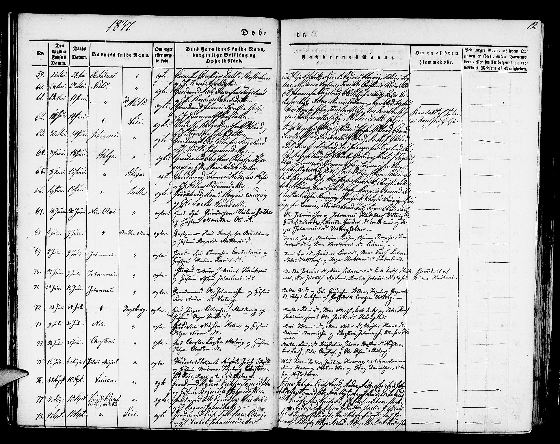 Finnås sokneprestembete, AV/SAB-A-99925/H/Ha/Haa/Haaa/L0006: Ministerialbok nr. A 6, 1836-1850, s. 12