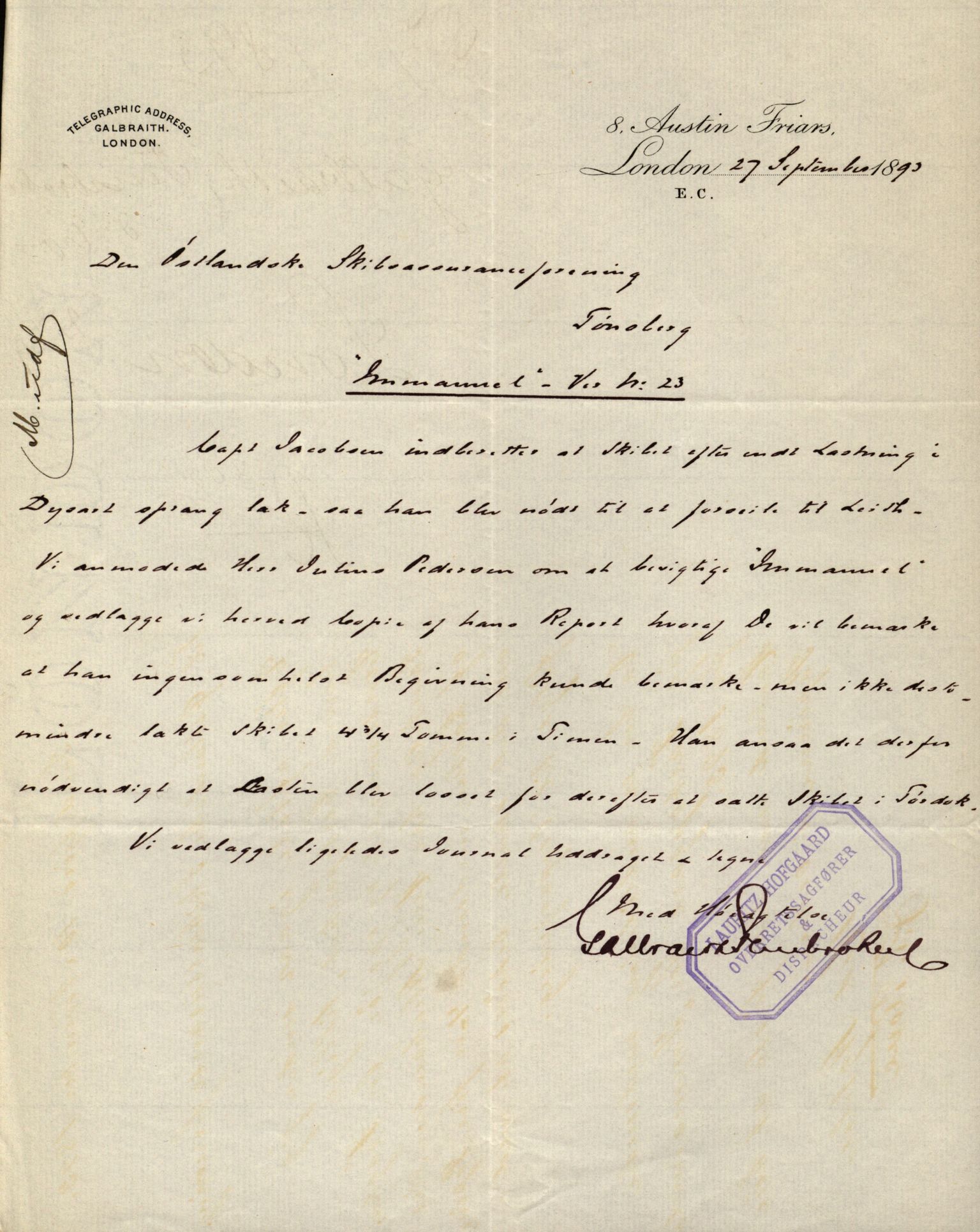 Pa 63 - Østlandske skibsassuranceforening, VEMU/A-1079/G/Ga/L0030/0005: Havaridokumenter / Imanuel, Jury, Nyborg, Vebo, 1893, s. 4