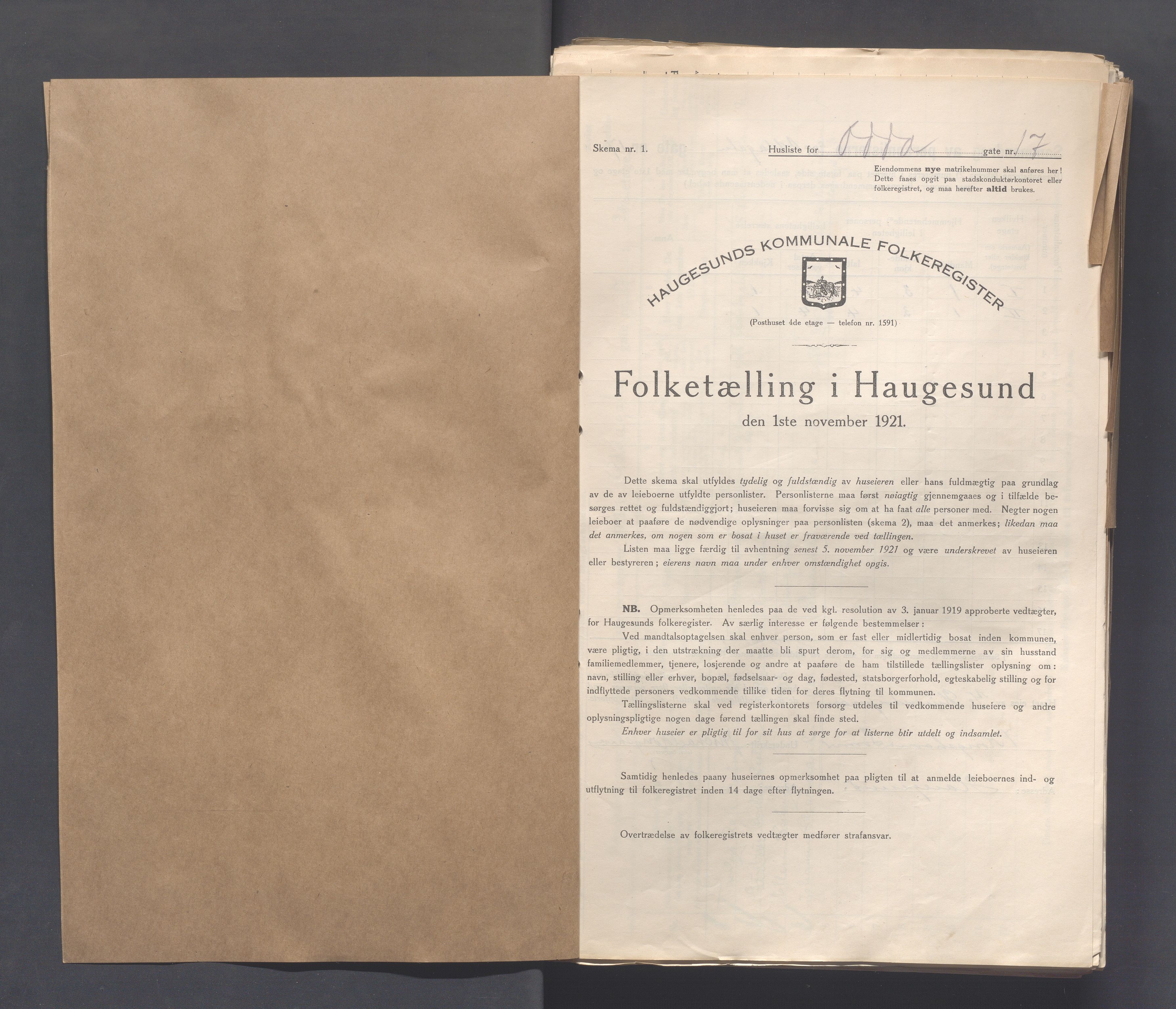 IKAR, Kommunal folketelling 1.11.1921 for Haugesund, 1921, s. 3202