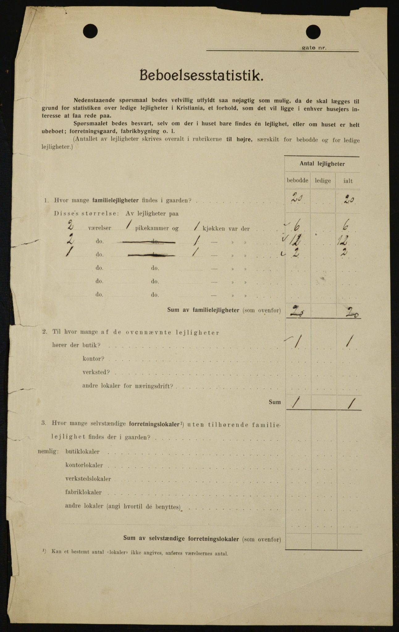 OBA, Kommunal folketelling 1.2.1909 for Kristiania kjøpstad, 1909, s. 54585