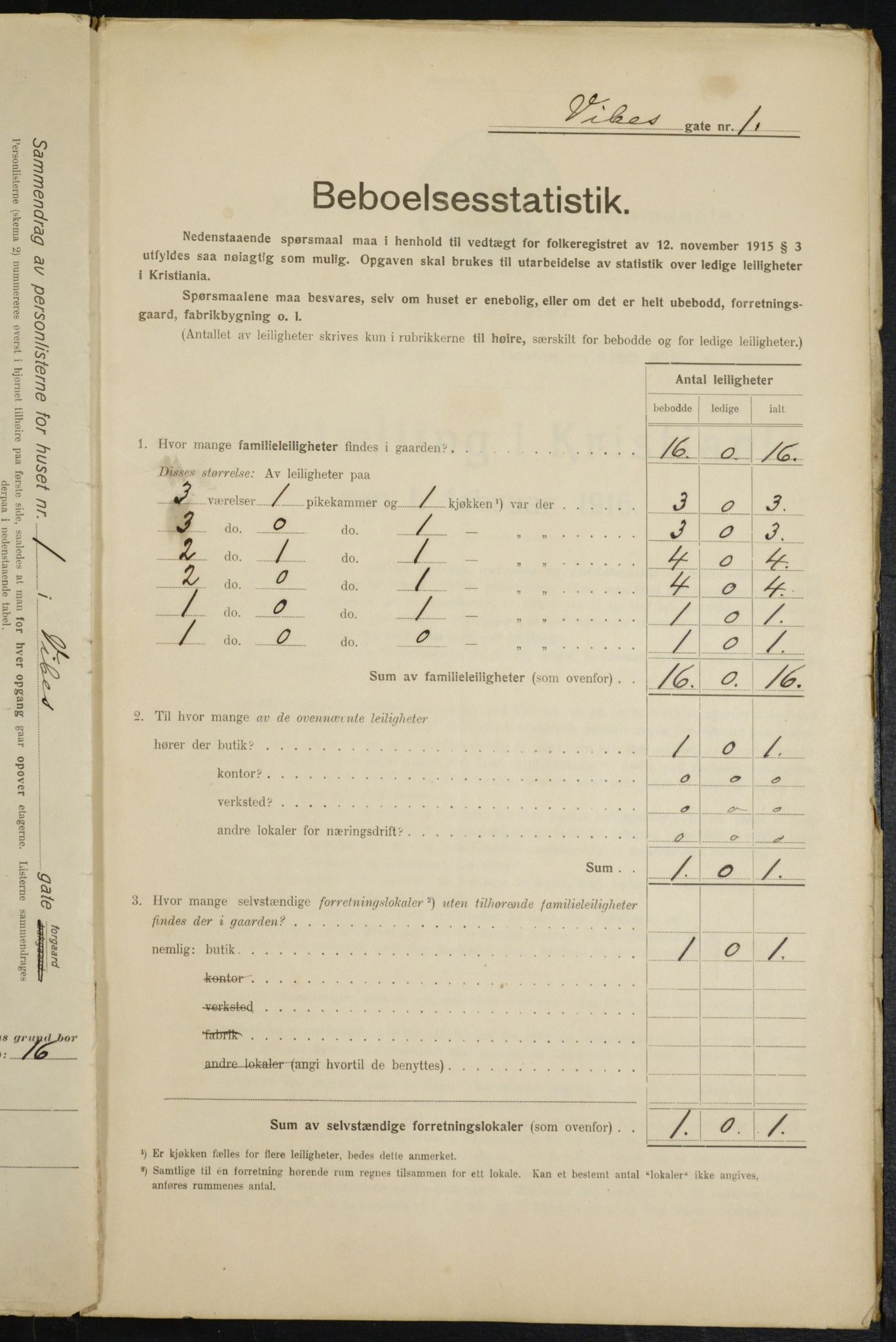 OBA, Kommunal folketelling 1.2.1916 for Kristiania, 1916, s. 126296