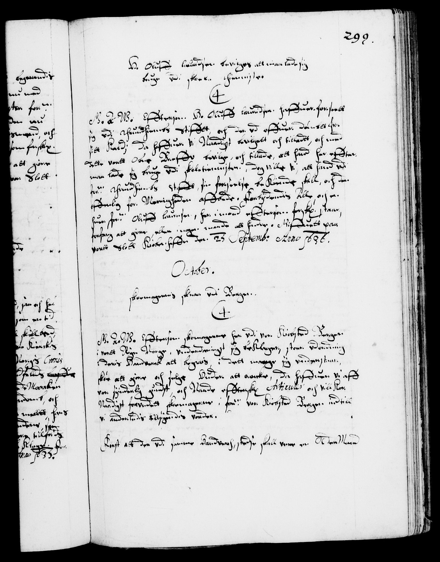 Danske Kanselli 1572-1799, AV/RA-EA-3023/F/Fc/Fca/Fcaa/L0005: Norske registre (mikrofilm), 1631-1636, s. 299a