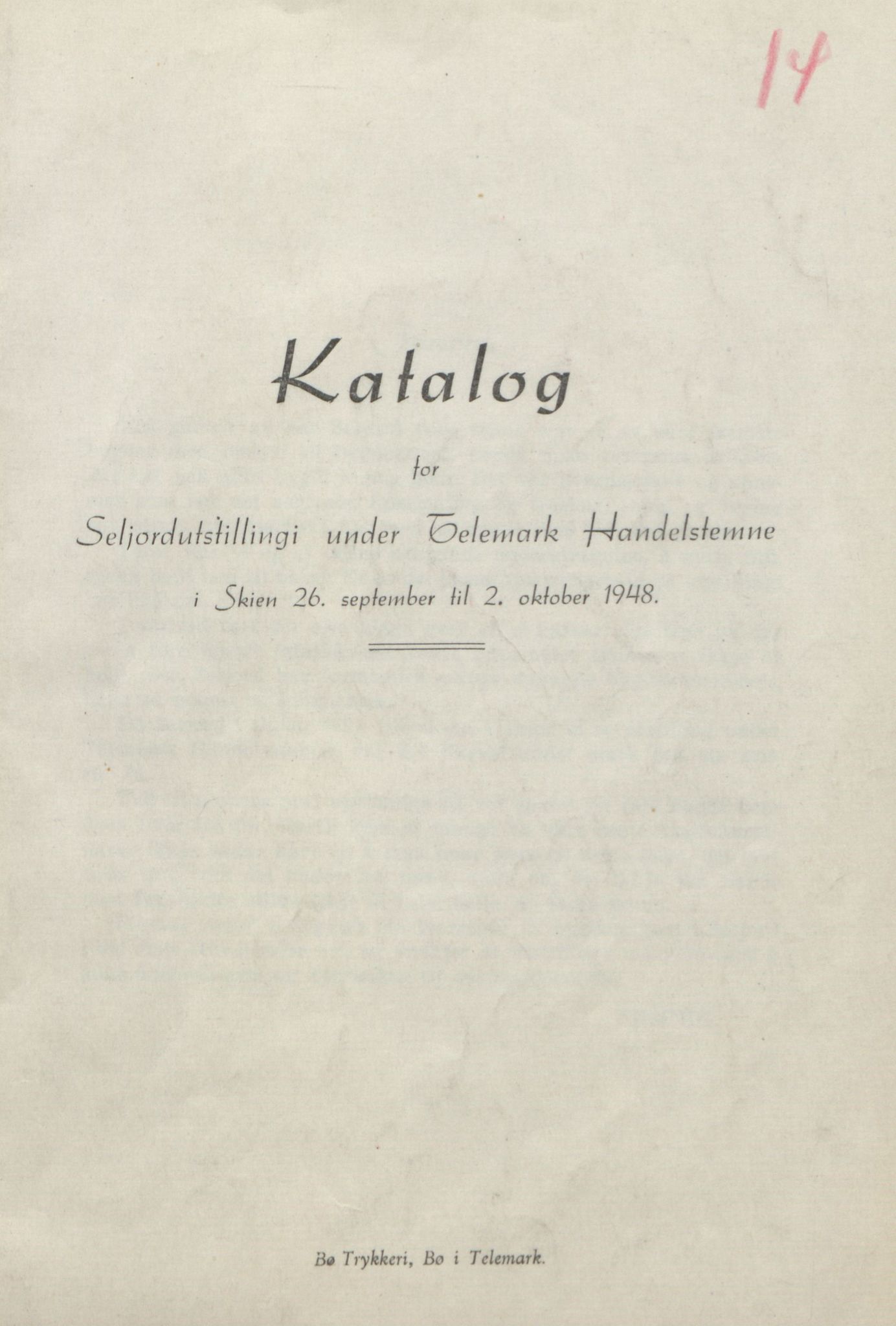 Rikard Berge, TEMU/TGM-A-1003/F/L0018/0056: 600-656 / 655 Brev, kataloger og andre papir til Rikard Berge. Konvolutten merka: Postpapir8, 1910-1950, s. 14
