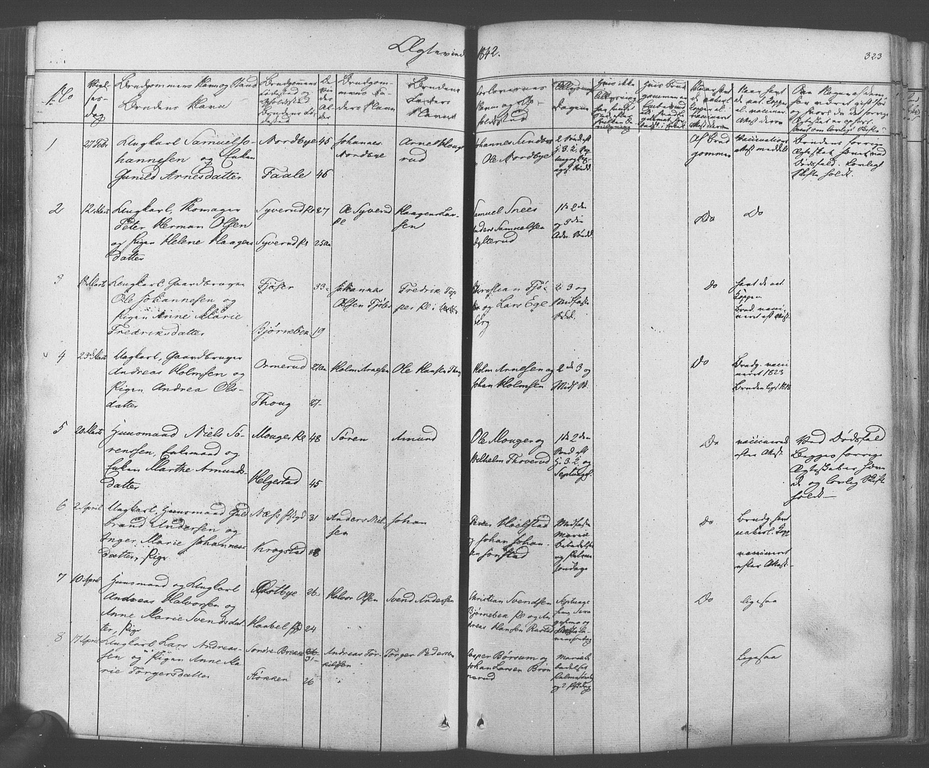 Ås prestekontor Kirkebøker, SAO/A-10894/F/Fa/L0006: Ministerialbok nr. I 6, 1841-1853, s. 322-323