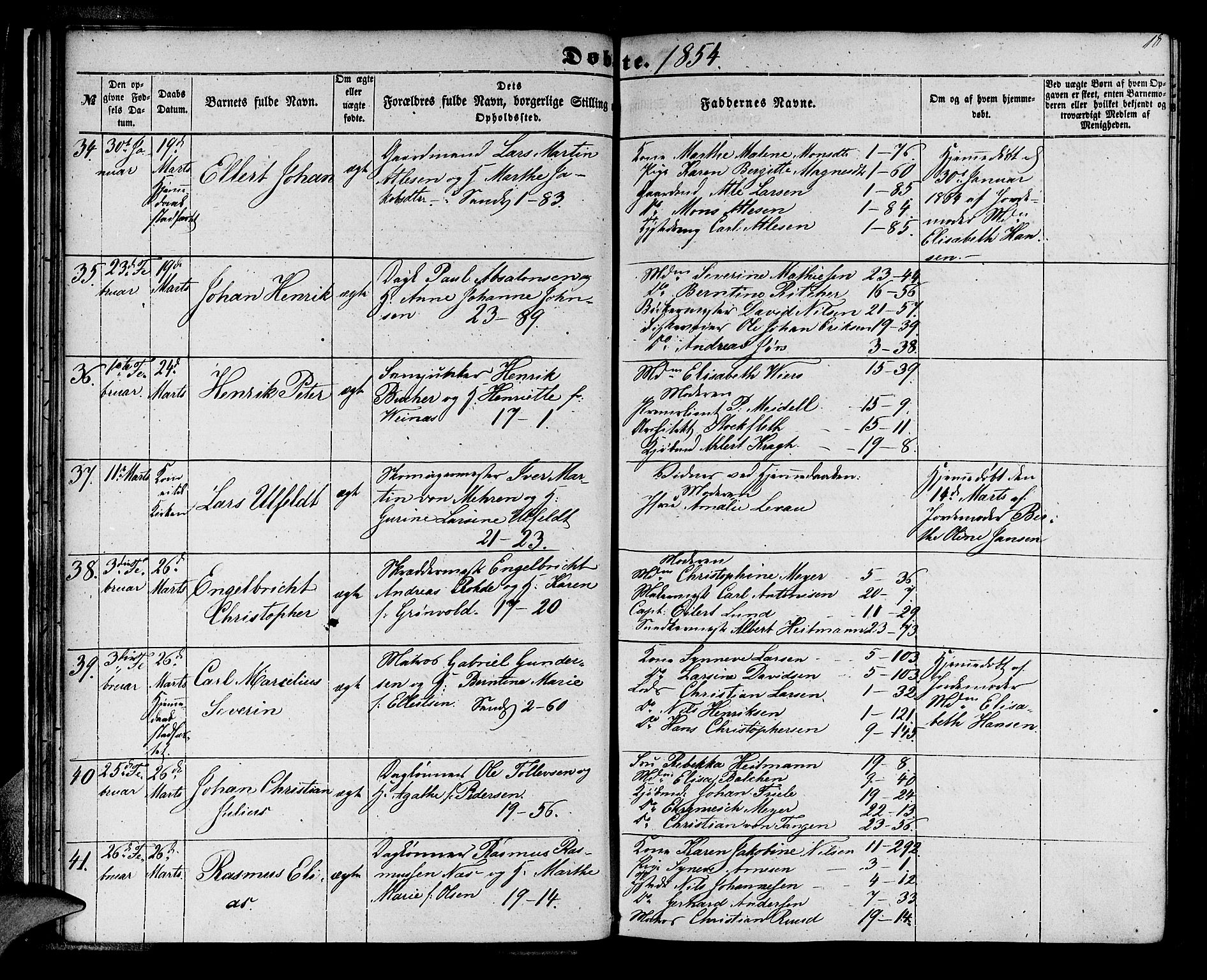 Korskirken sokneprestembete, AV/SAB-A-76101/H/Hab: Klokkerbok nr. B 3, 1853-1858, s. 18