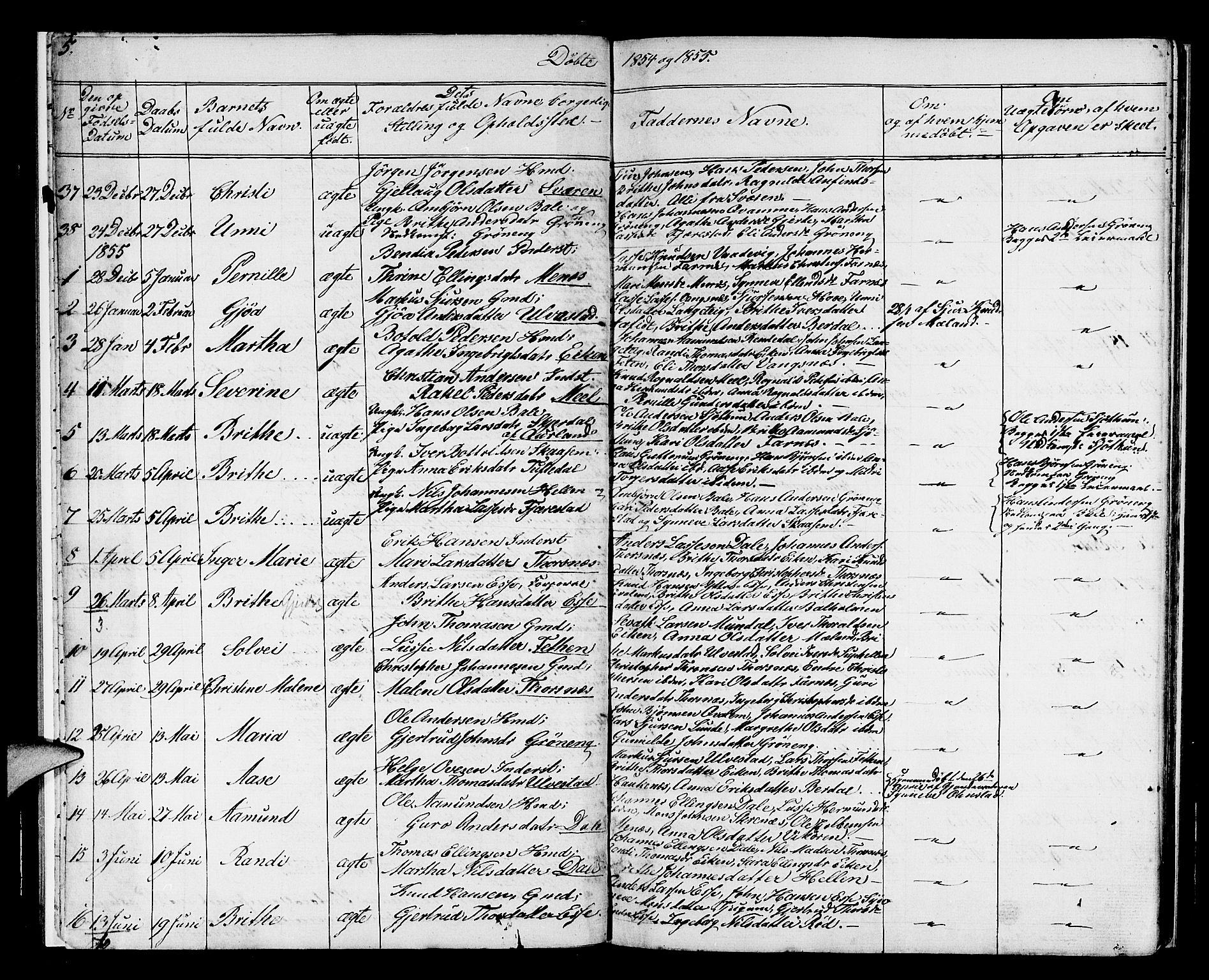 Balestrand sokneprestembete, AV/SAB-A-79601/H/Hab/Haba/L0001: Klokkerbok nr. A 1, 1853-1880, s. 5