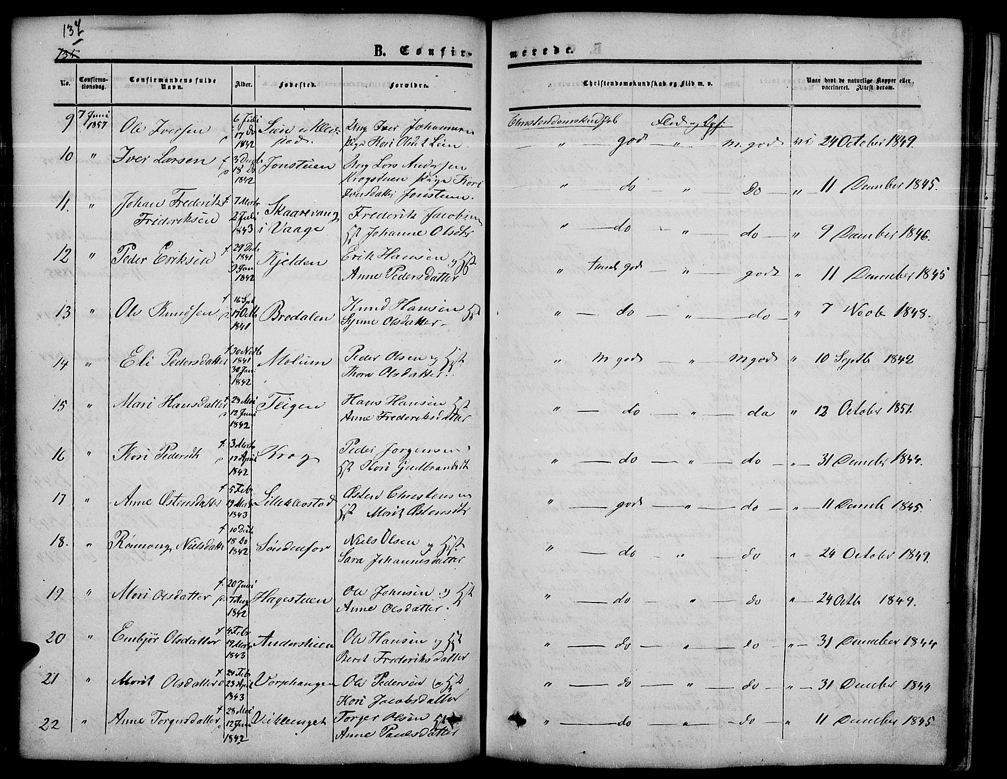 Nord-Fron prestekontor, SAH/PREST-080/H/Ha/Hab/L0003: Klokkerbok nr. 3, 1851-1886, s. 137