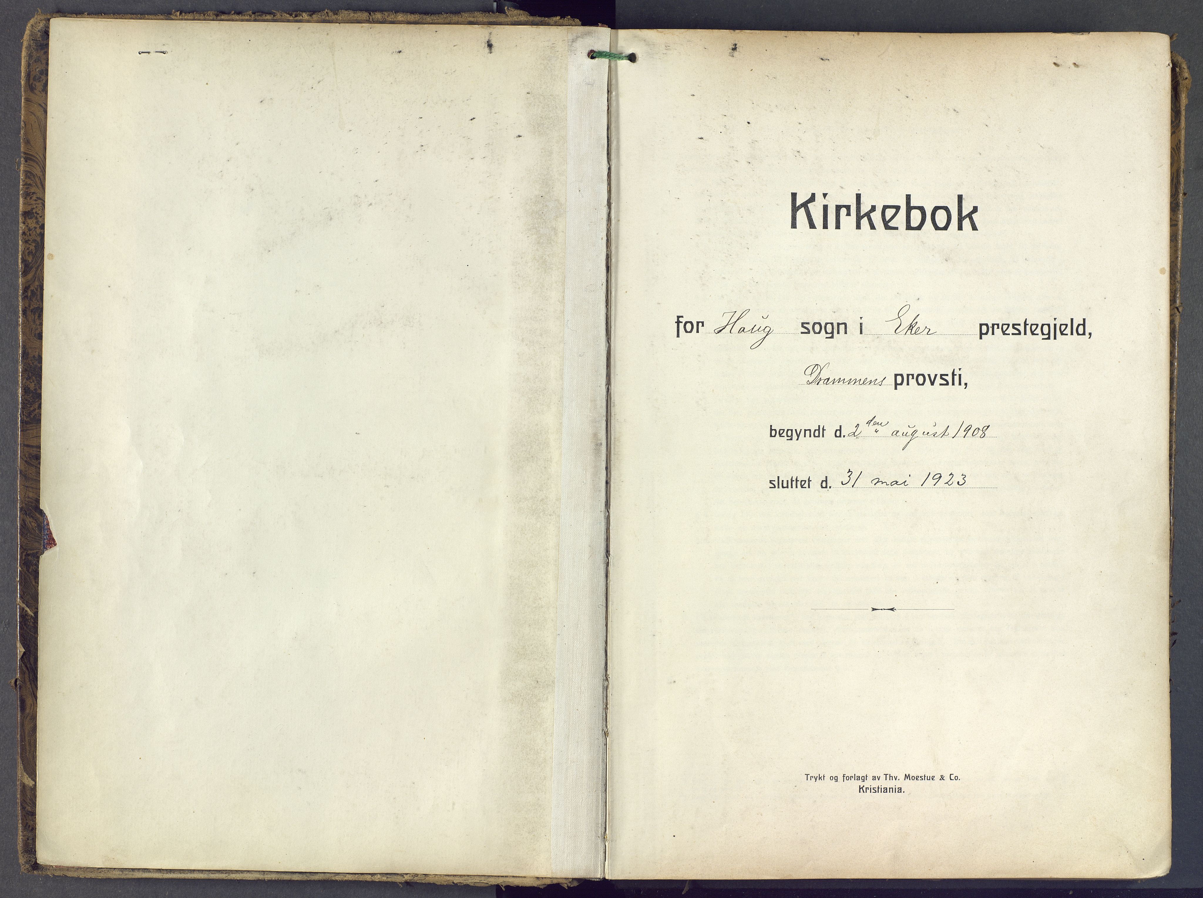 Eiker kirkebøker, SAKO/A-4/F/Fb/L0009: Ministerialbok nr. II 9, 1908-1923