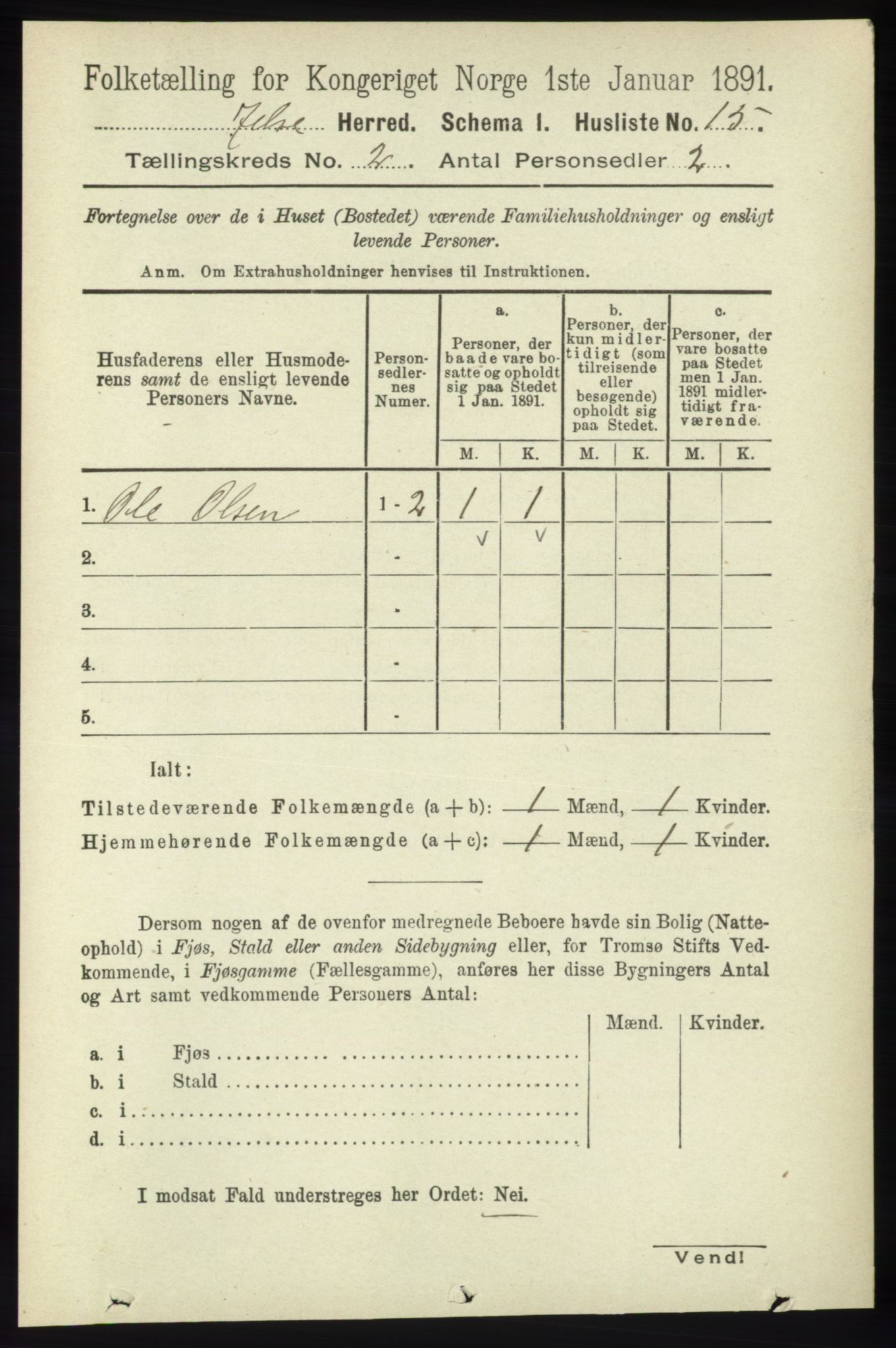 RA, Folketelling 1891 for 1138 Jelsa herred, 1891, s. 242