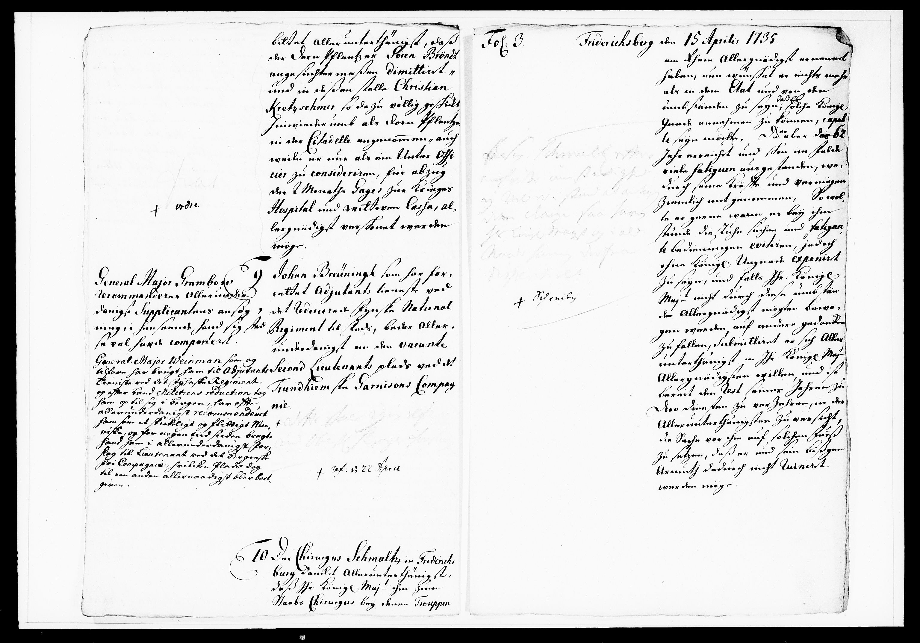 Krigskollegiet, Krigskancelliet, DRA/A-0006/-/1122-1129: Refererede sager, 1735, s. 180