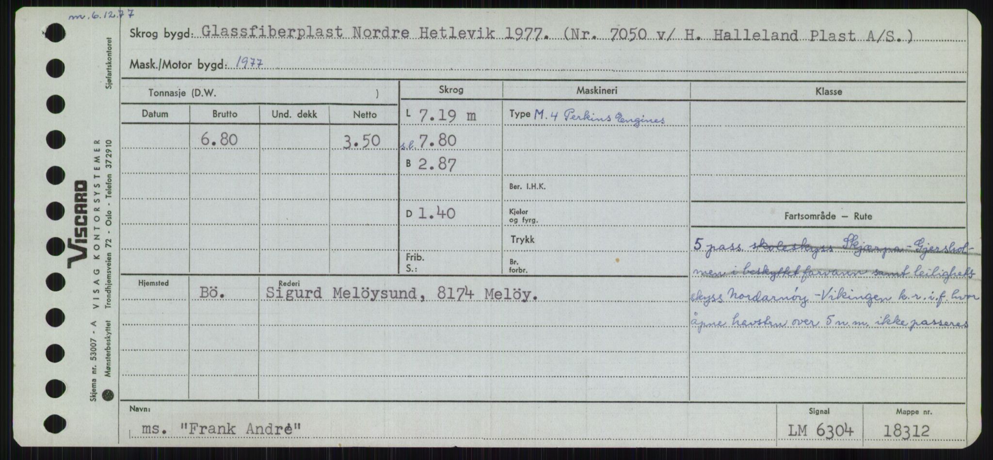 Sjøfartsdirektoratet med forløpere, Skipsmålingen, RA/S-1627/H/Ha/L0002/0001: Fartøy, Eik-Hill / Fartøy, Eik-F, s. 735