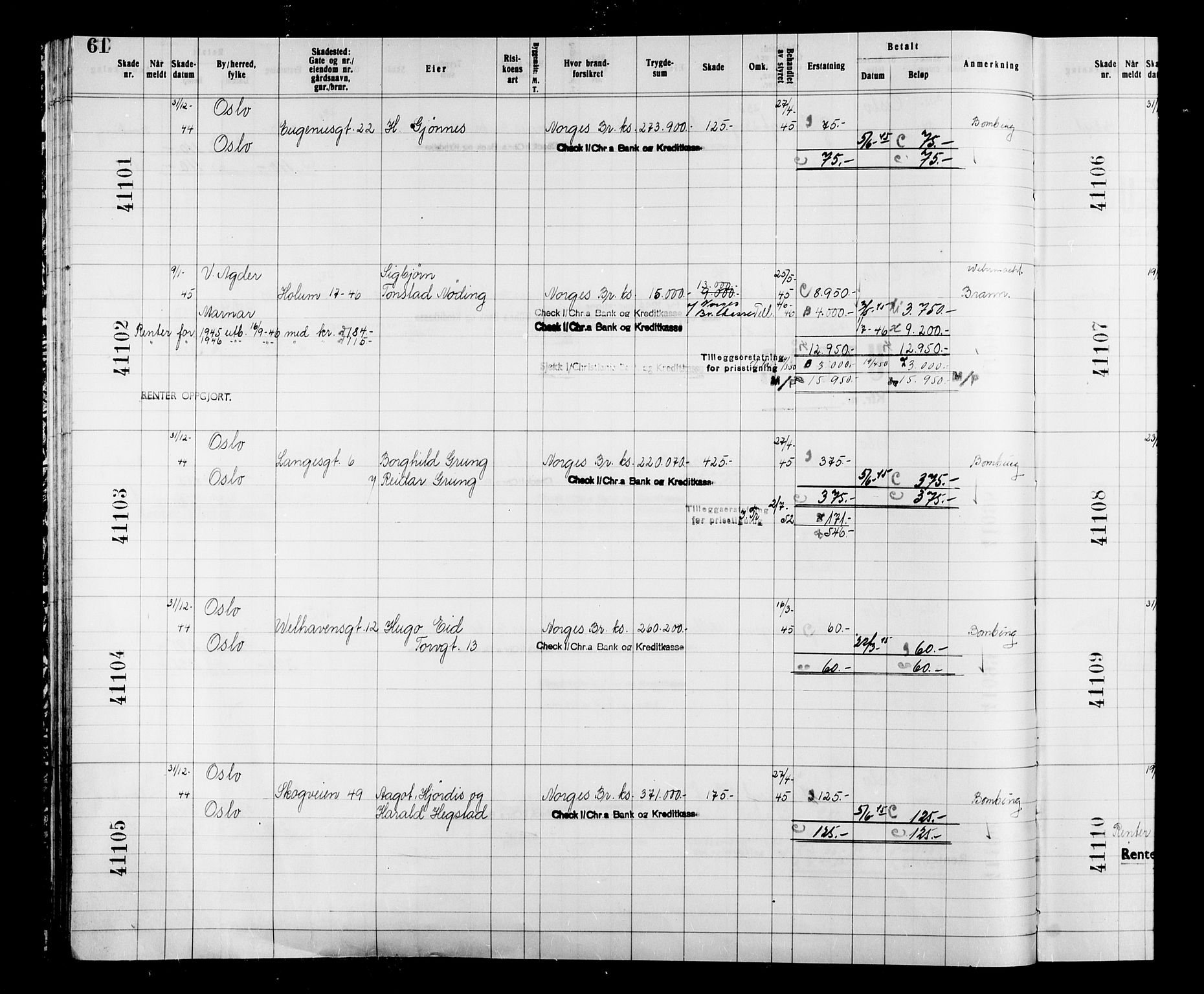 Krigsskadetrygdene for bygninger og løsøre, AV/RA-S-1548/V/L0038: Bygning, branntrygdet., 1940-1945, s. 61