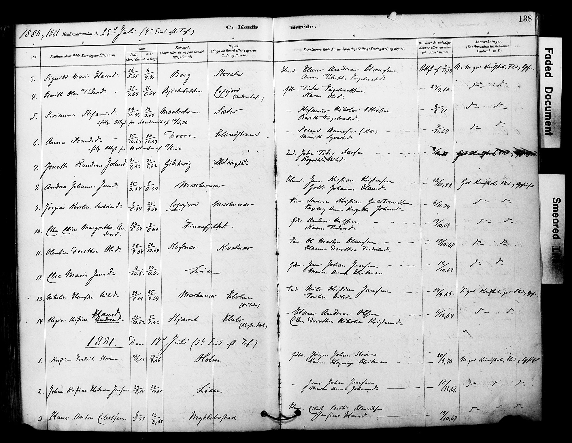 Tranøy sokneprestkontor, AV/SATØ-S-1313/I/Ia/Iaa/L0011kirke: Ministerialbok nr. 11, 1878-1904, s. 138