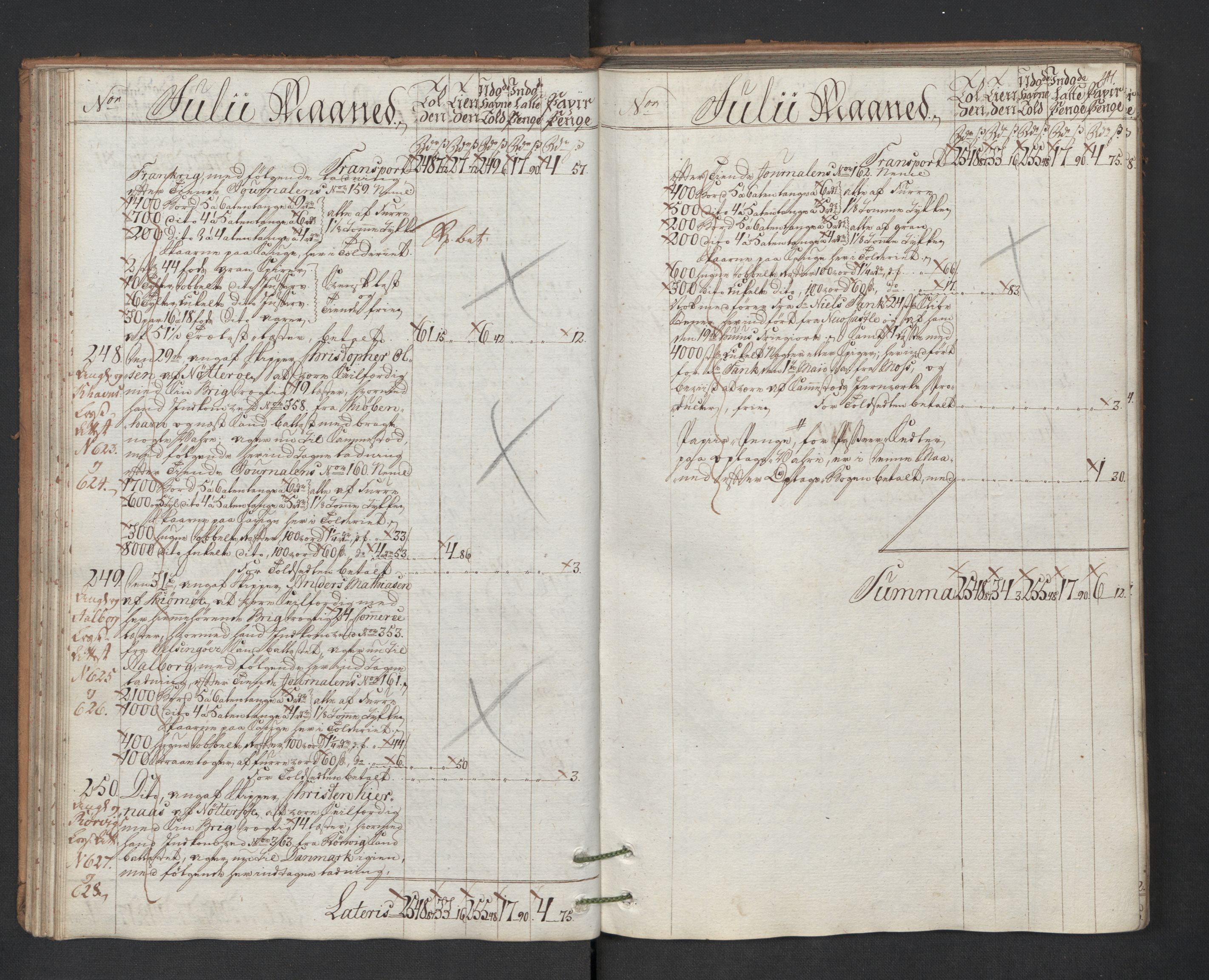 Generaltollkammeret, tollregnskaper, AV/RA-EA-5490/R01/L0131/0001: Tollregnskaper Fredrikshald / Utgående hovedtollbok, 1786, s. 46b-47a