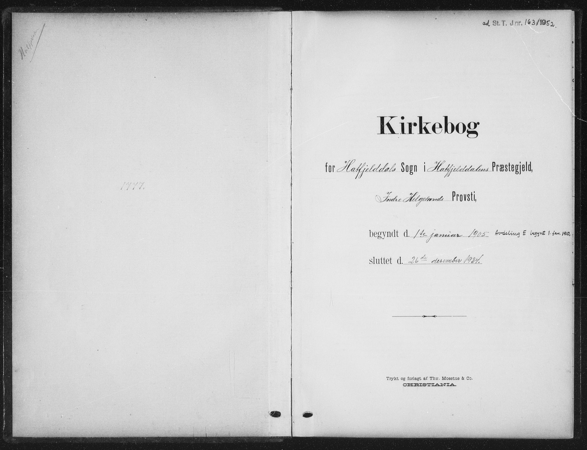 Ministerialprotokoller, klokkerbøker og fødselsregistre - Nordland, AV/SAT-A-1459/823/L0331: Klokkerbok nr. 823C03, 1905-1934