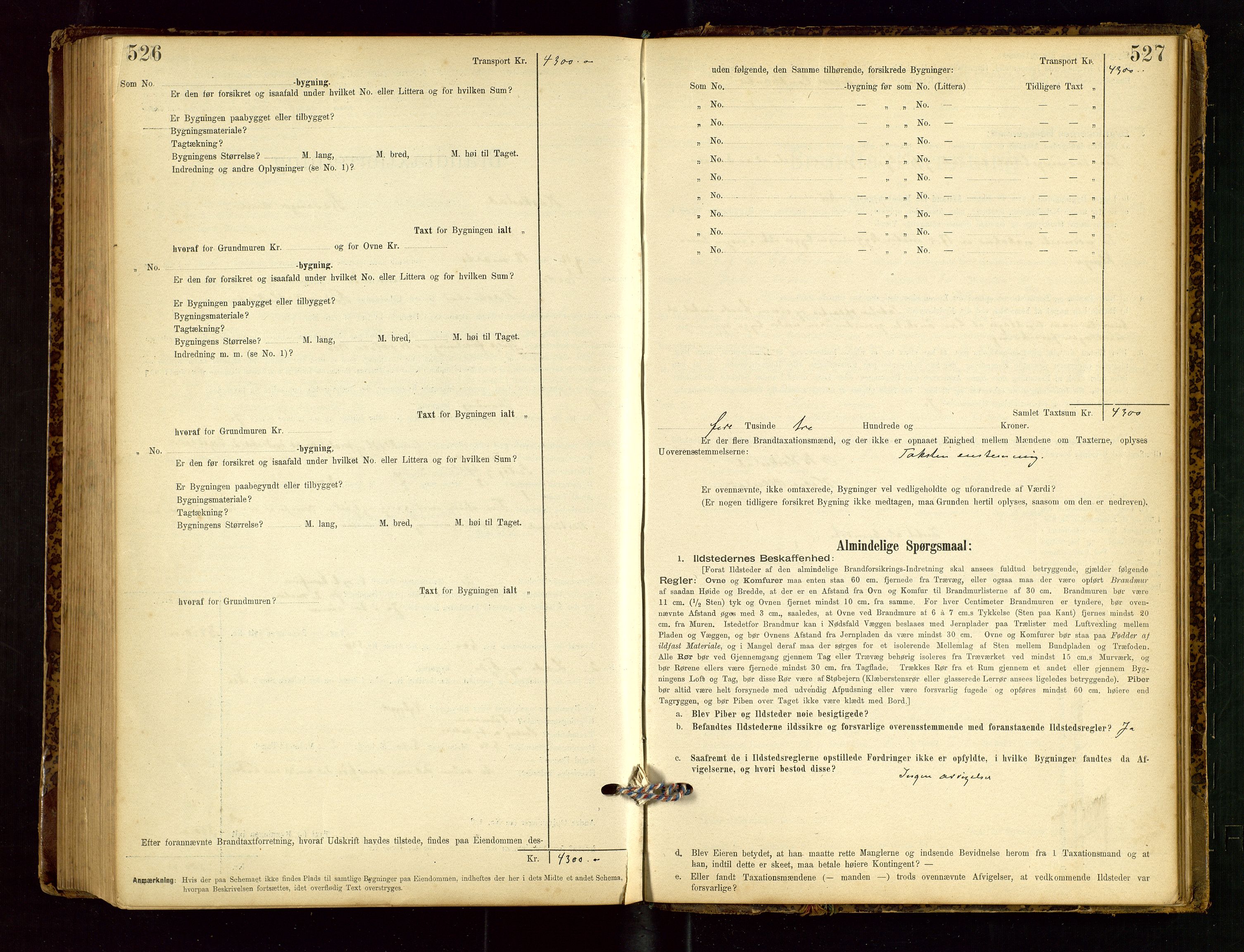 Heskestad lensmannskontor, SAST/A-100304/Gob/L0001: "Brandtaxationsprotokol", 1894-1915, s. 526-527