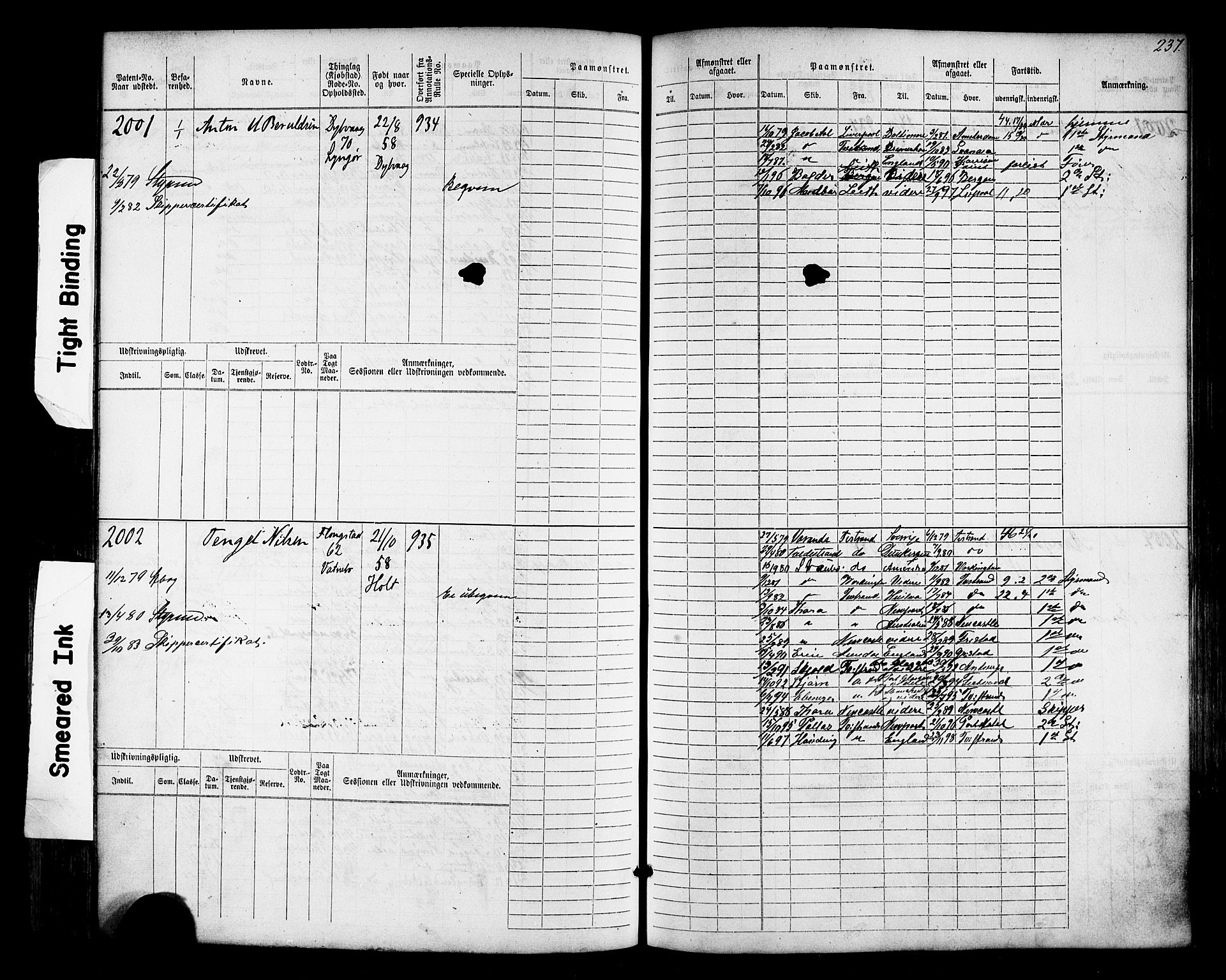 Tvedestrand mønstringskrets, AV/SAK-2031-0011/F/Fb/L0017: Hovedrulle nr 1533-2288, U-33, 1874-1882, s. 244