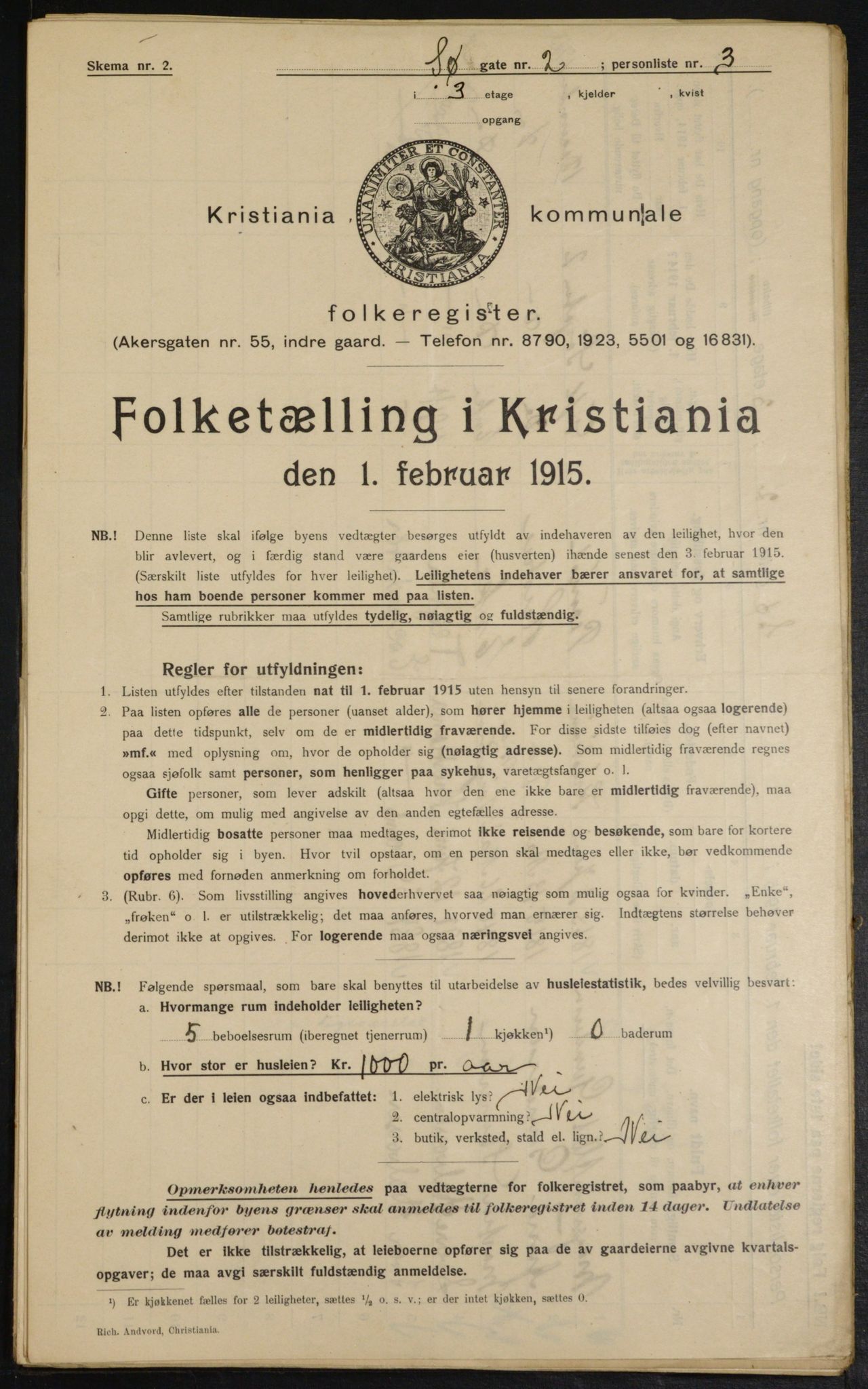 OBA, Kommunal folketelling 1.2.1915 for Kristiania, 1915, s. 94977