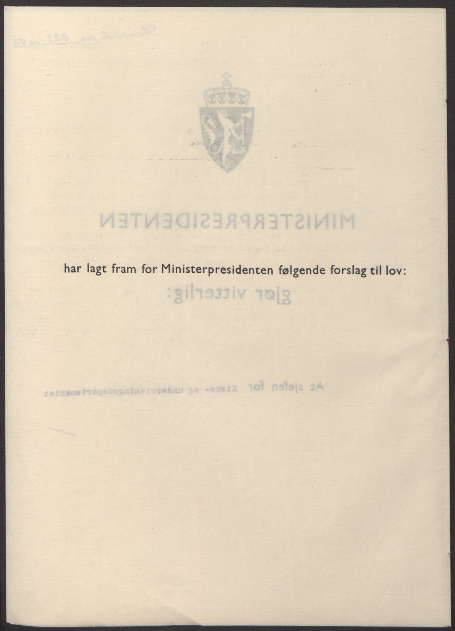 NS-administrasjonen 1940-1945 (Statsrådsekretariatet, de kommisariske statsråder mm), RA/S-4279/D/Db/L0098: Lover II, 1942, s. 206