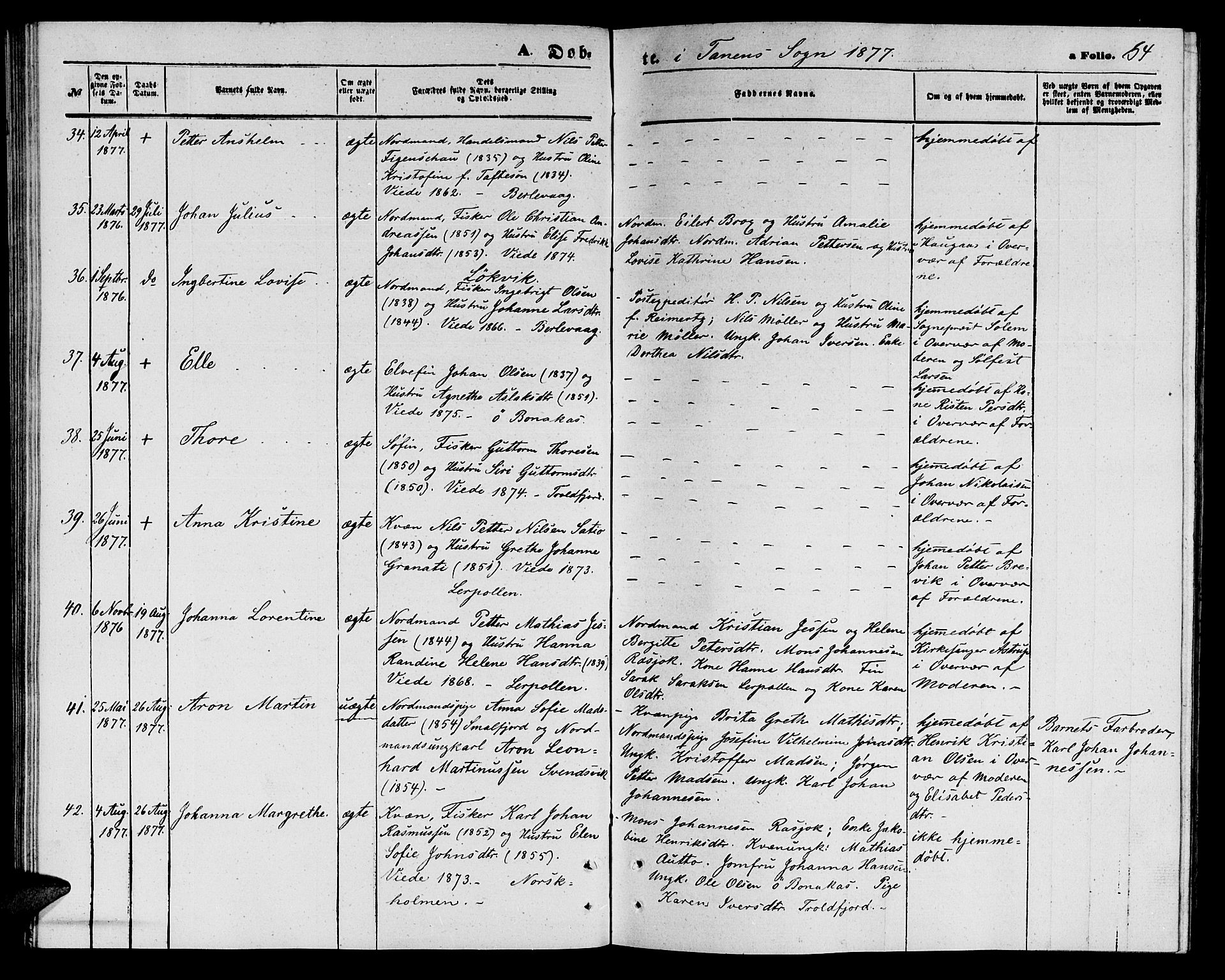 Tana sokneprestkontor, AV/SATØ-S-1334/H/Hb/L0002klokker: Klokkerbok nr. 2 /1, 1866-1877, s. 64