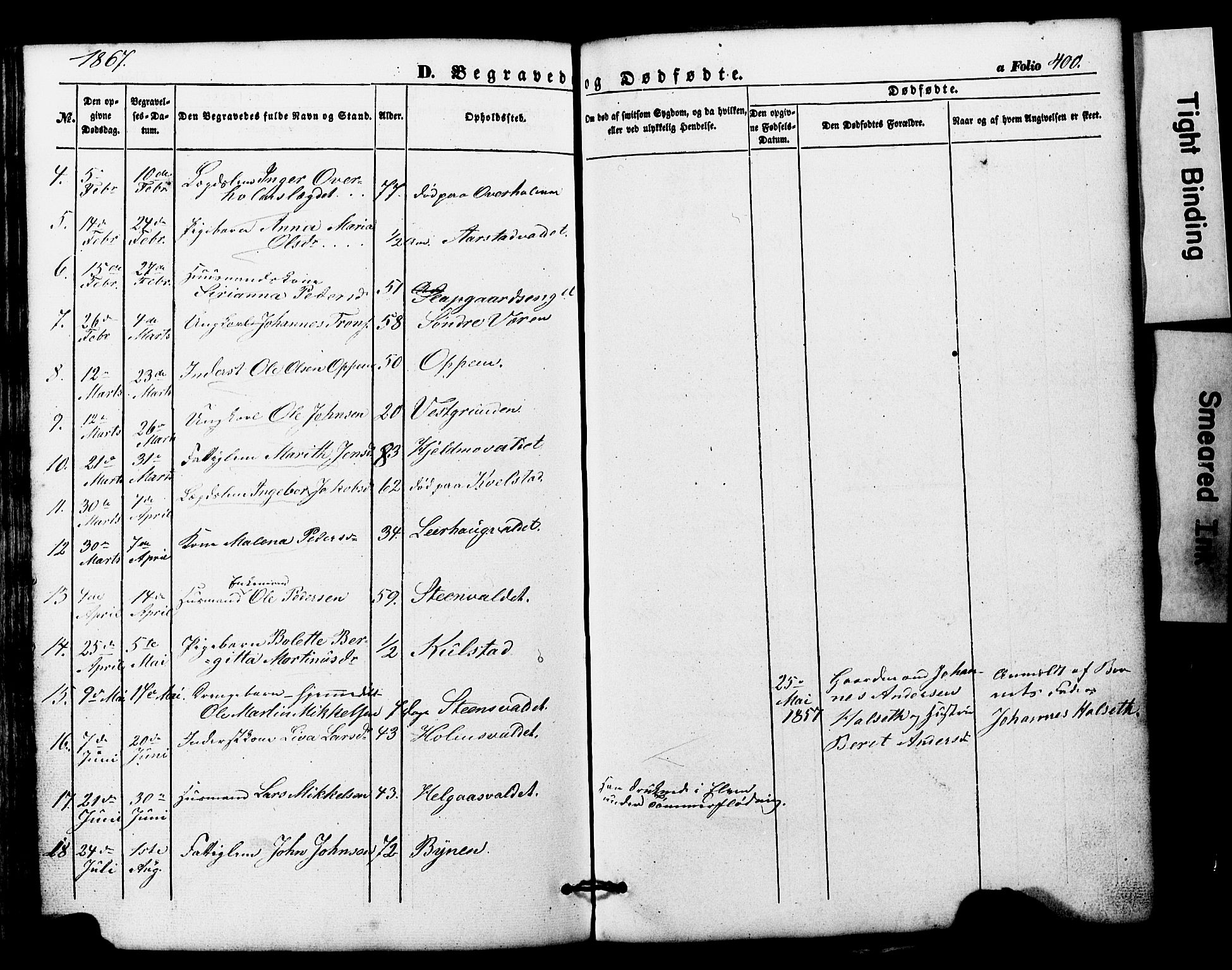 Ministerialprotokoller, klokkerbøker og fødselsregistre - Nord-Trøndelag, SAT/A-1458/724/L0268: Klokkerbok nr. 724C04, 1846-1878, s. 400