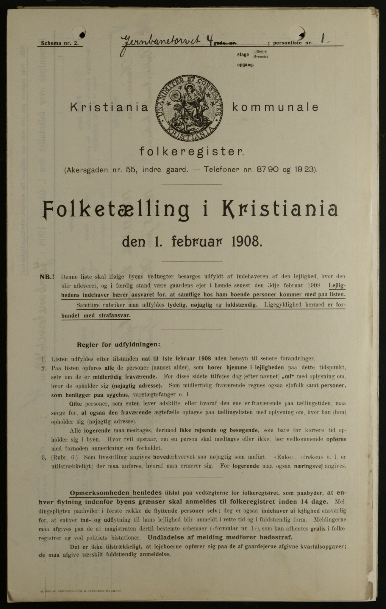 OBA, Kommunal folketelling 1.2.1908 for Kristiania kjøpstad, 1908, s. 41928