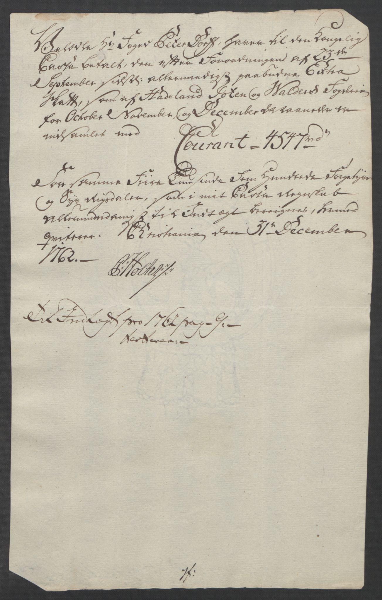 Rentekammeret inntil 1814, Reviderte regnskaper, Fogderegnskap, RA/EA-4092/R19/L1399: Fogderegnskap Toten, Hadeland og Vardal, 1762-1783, s. 15