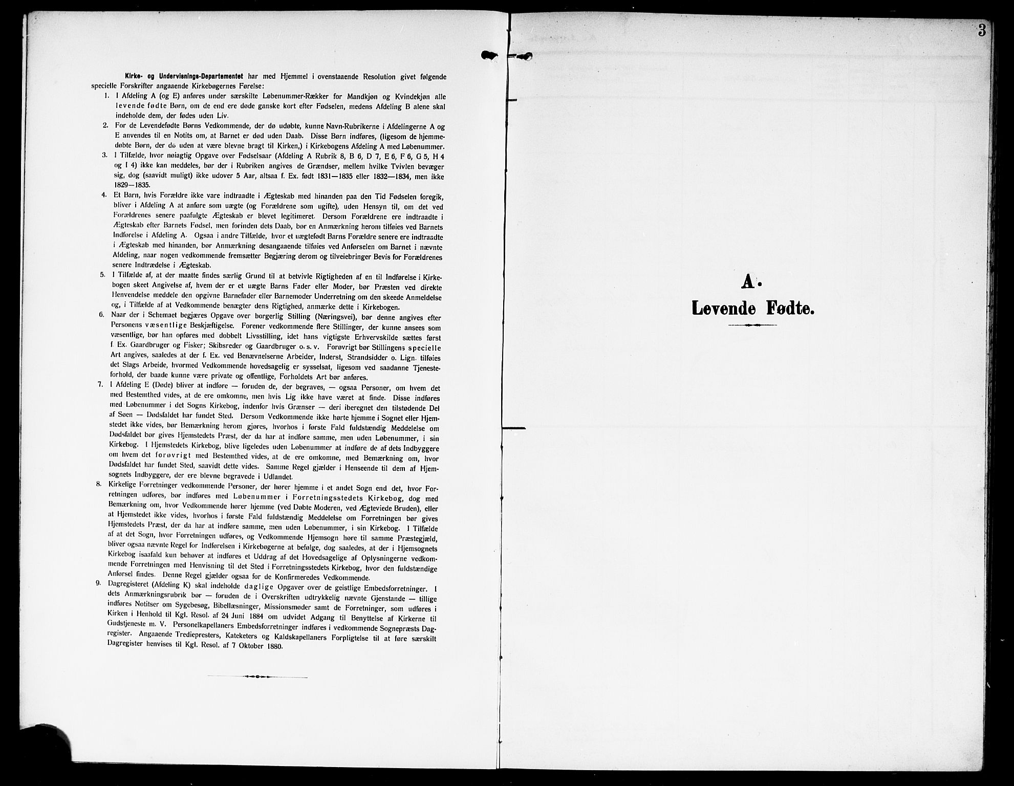 Nes prestekontor Kirkebøker, SAO/A-10410/G/Gd/L0001: Klokkerbok nr. IV 1, 1907-1922, s. 3