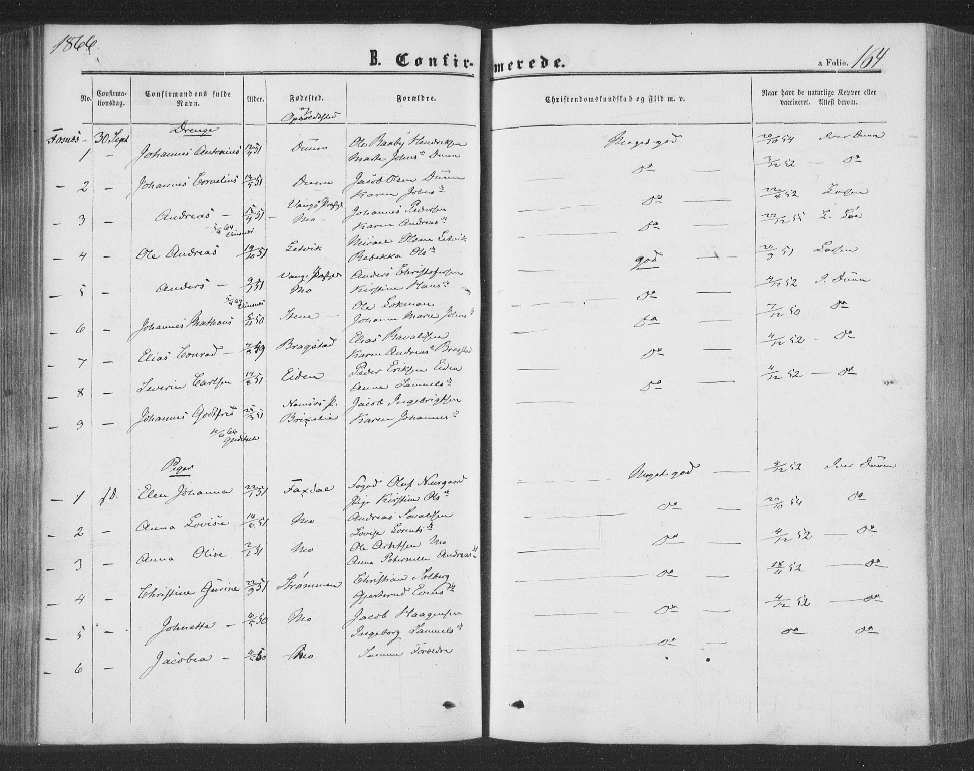 Ministerialprotokoller, klokkerbøker og fødselsregistre - Nord-Trøndelag, AV/SAT-A-1458/773/L0615: Ministerialbok nr. 773A06, 1857-1870, s. 164