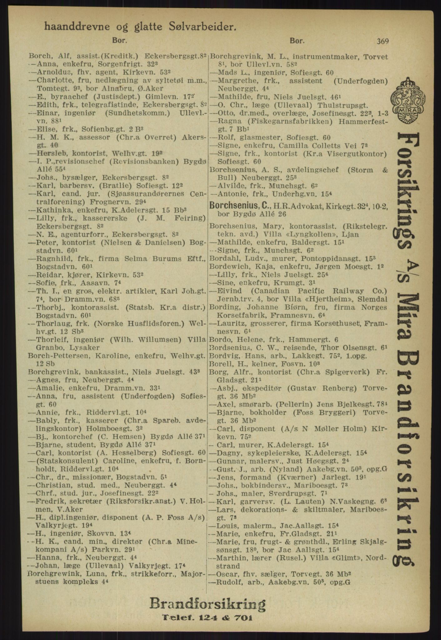 Kristiania/Oslo adressebok, PUBL/-, 1918, s. 394