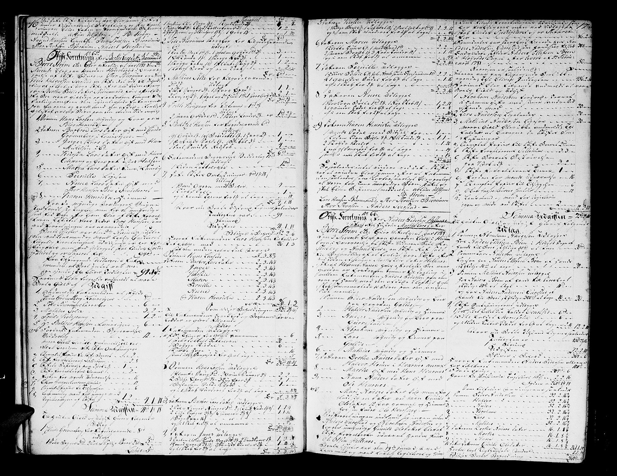 Larvik sorenskriveri, AV/SAKO-A-83/H/Hd/Hda/L0013a: Skifteprotokoll, 1784-1793, s. 16-17