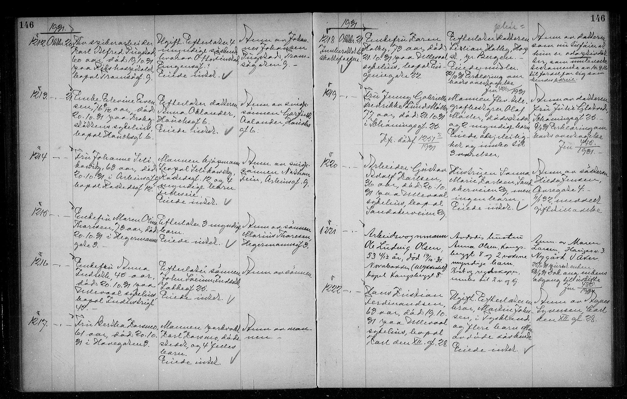 Oslo skifterett, AV/SAO-A-10383/G/Ga/Gac/L0016: Dødsfallsprotokoll, 1930-1932, s. 146