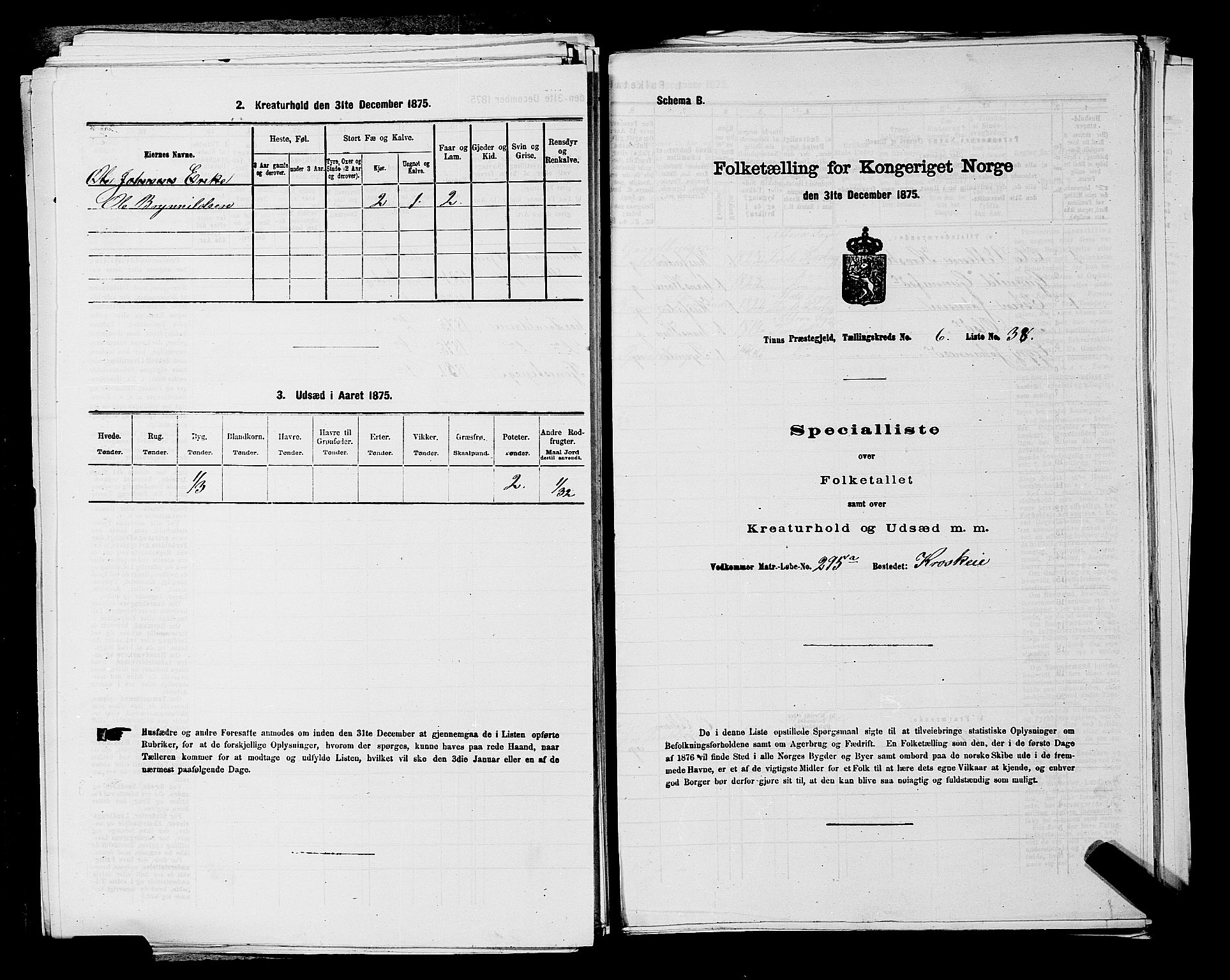 SAKO, Folketelling 1875 for 0826P Tinn prestegjeld, 1875, s. 823