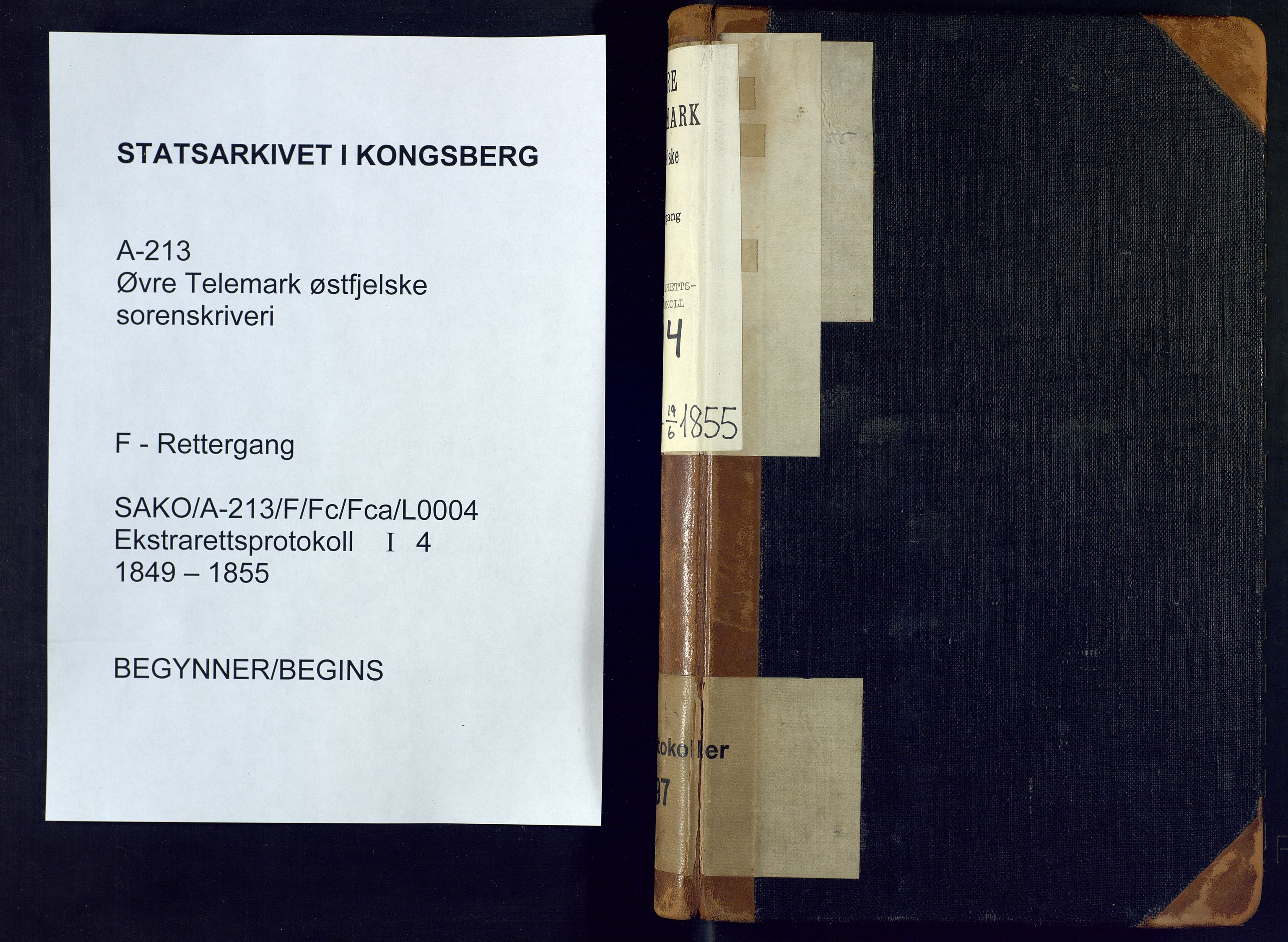 Øvre Telemark østfjelske sorenskriveri, SAKO/A-213/F/Fc/Fca/L0004: Ekstrarettsprotokoll, sivile saker, 1849-1855