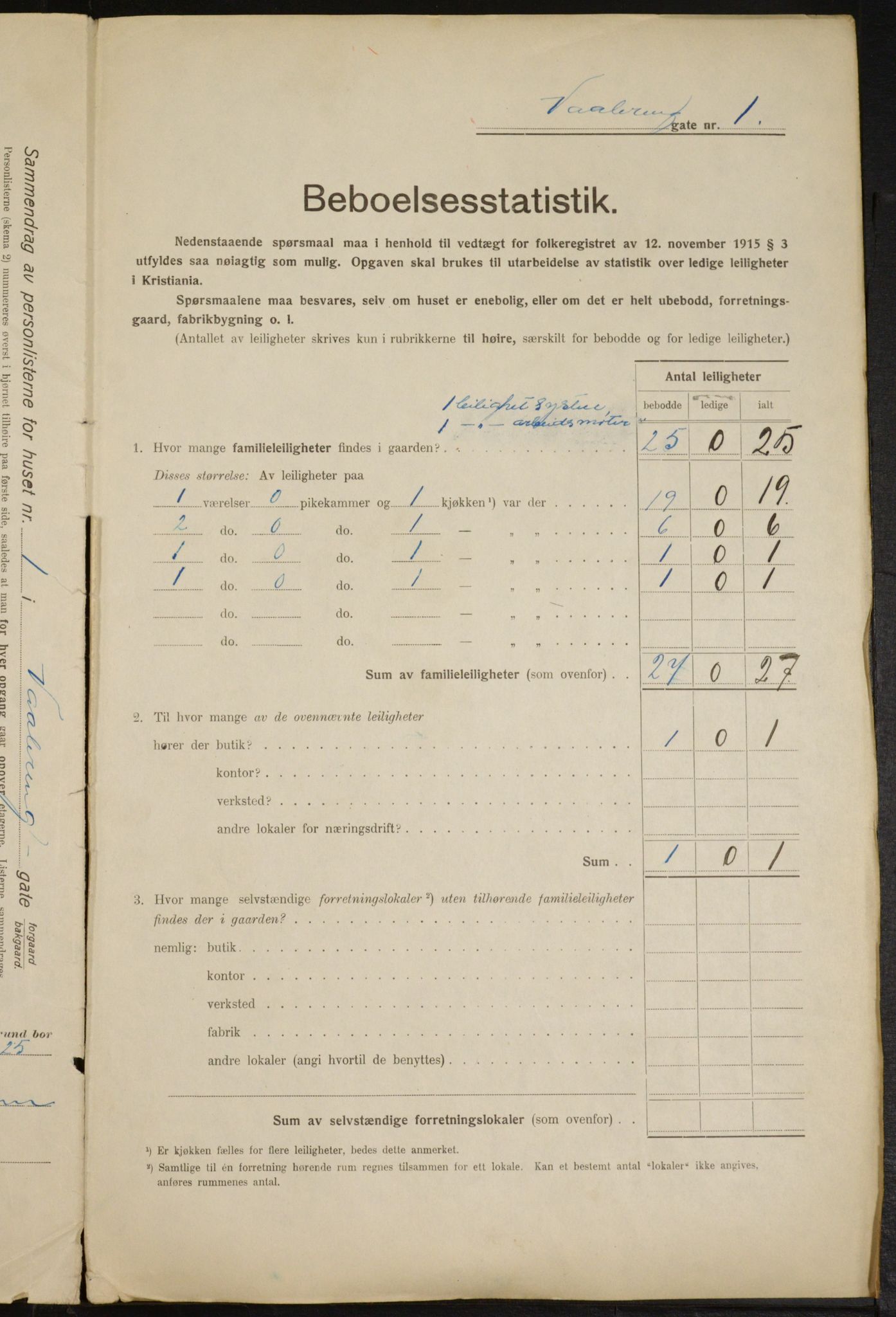 OBA, Kommunal folketelling 1.2.1916 for Kristiania, 1916, s. 129203