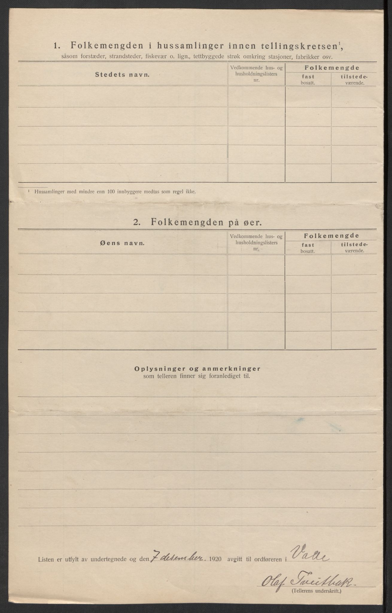 SAK, Folketelling 1920 for 0940 Valle herred, 1920, s. 17