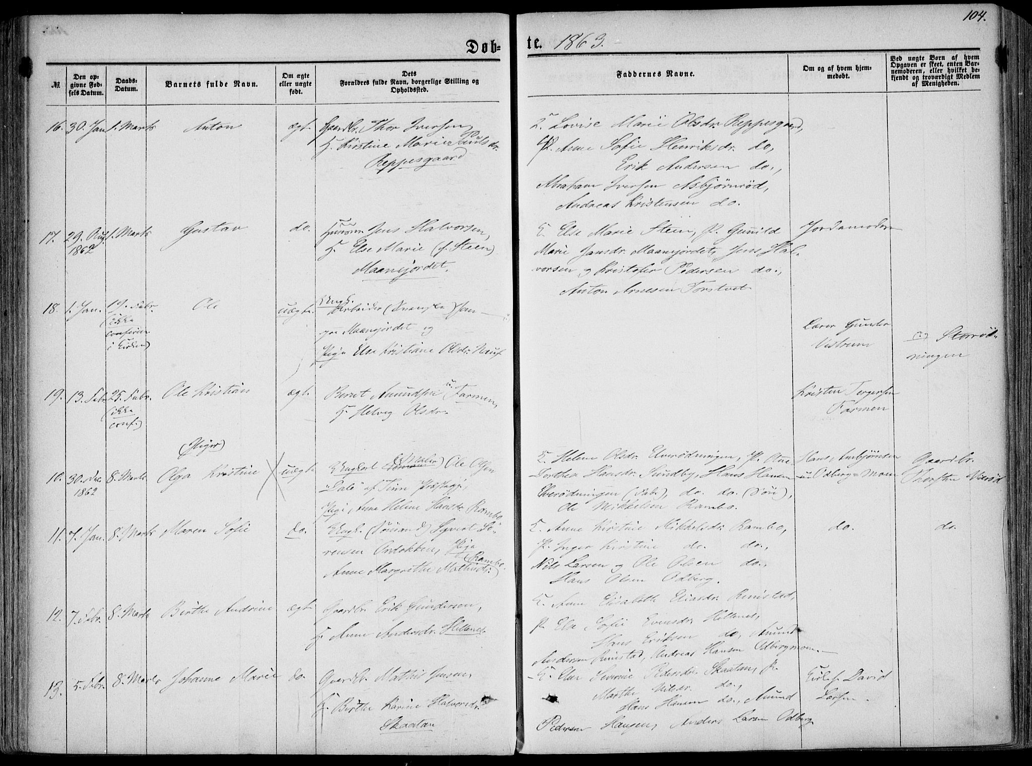 Hedrum kirkebøker, AV/SAKO-A-344/F/Fa/L0007: Ministerialbok nr. I 7, 1857-1868, s. 104