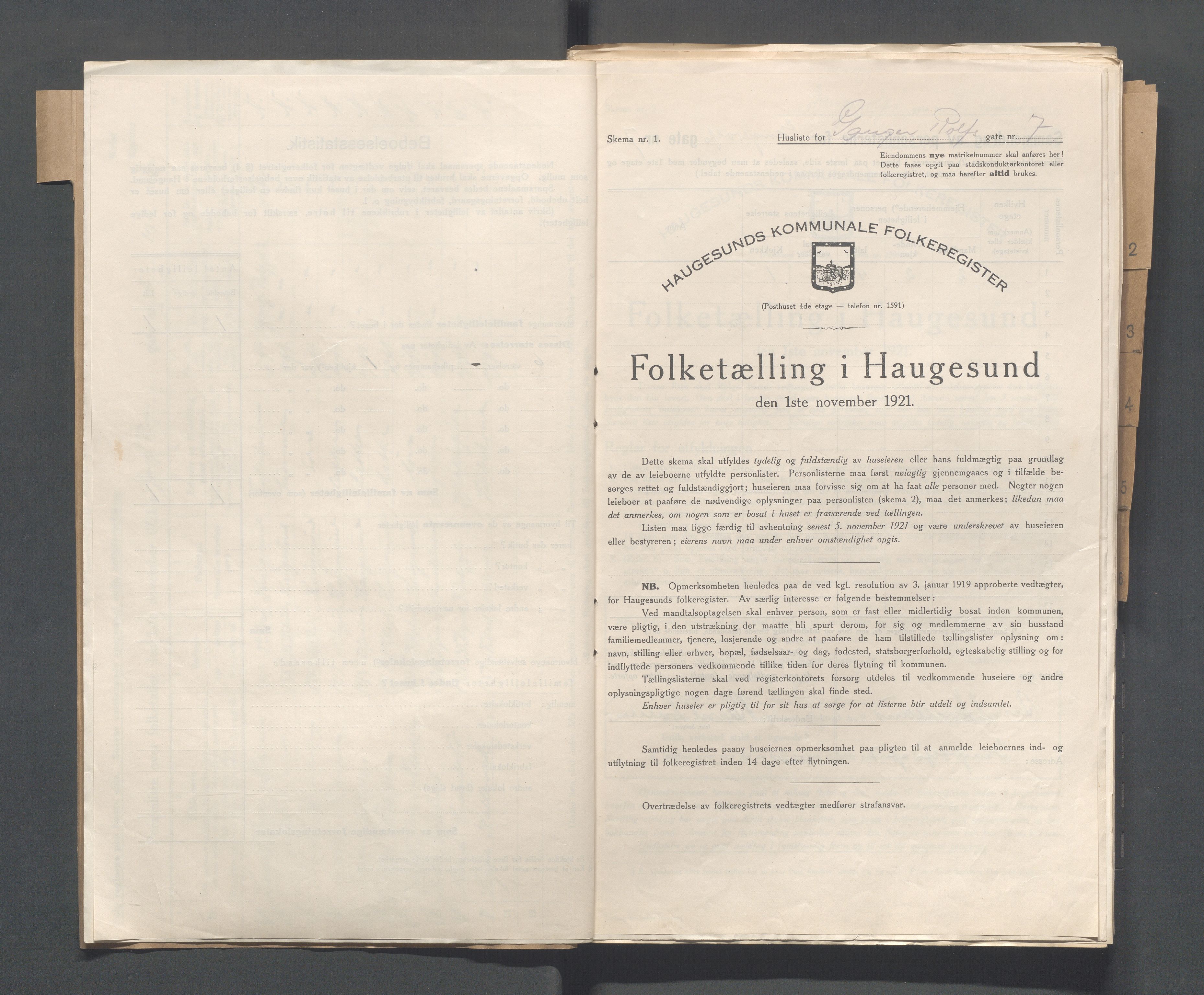 IKAR, Kommunal folketelling 1.11.1921 for Haugesund, 1921, s. 1117