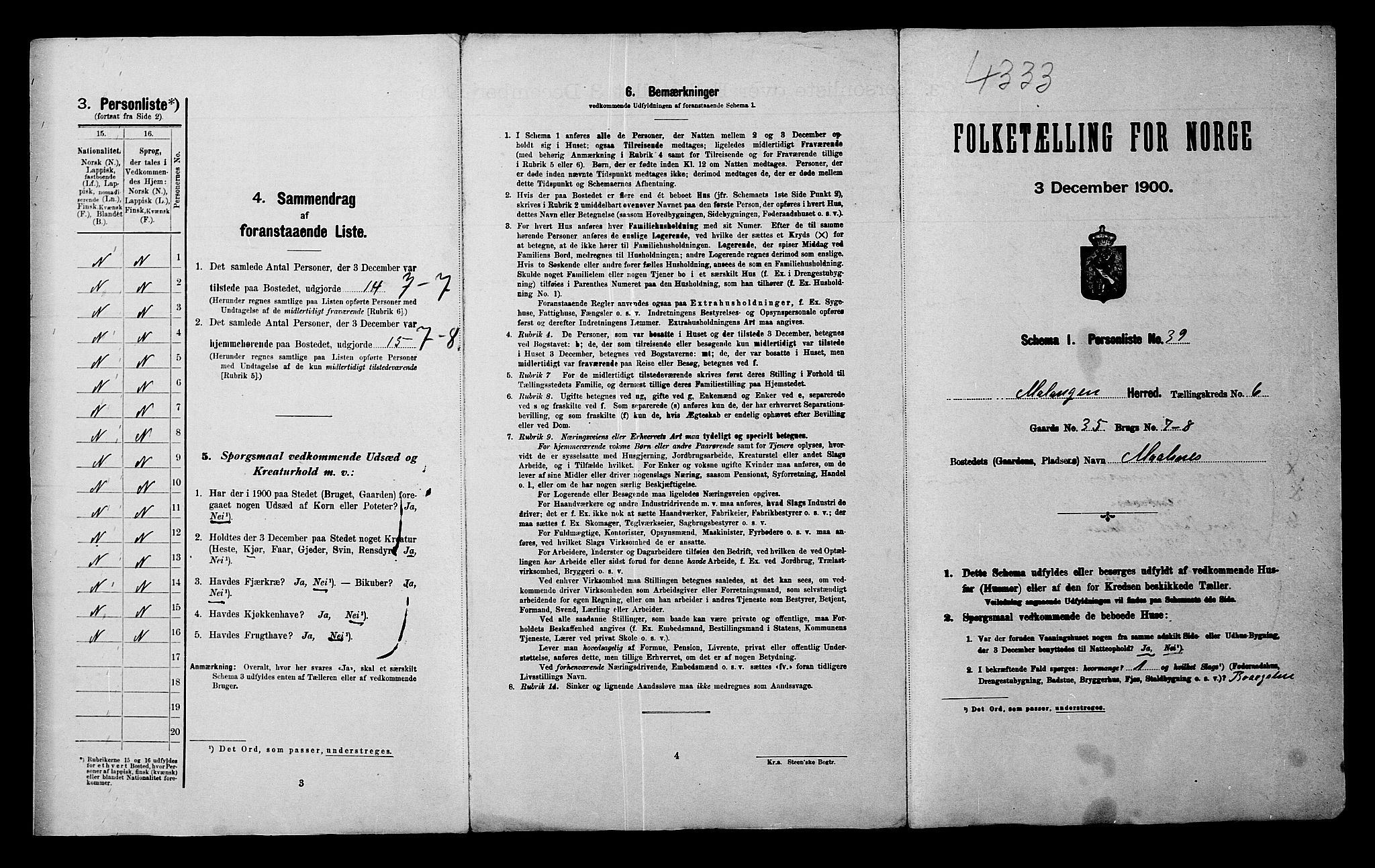 SATØ, Folketelling 1900 for 1932 Malangen herred, 1900, s. 463