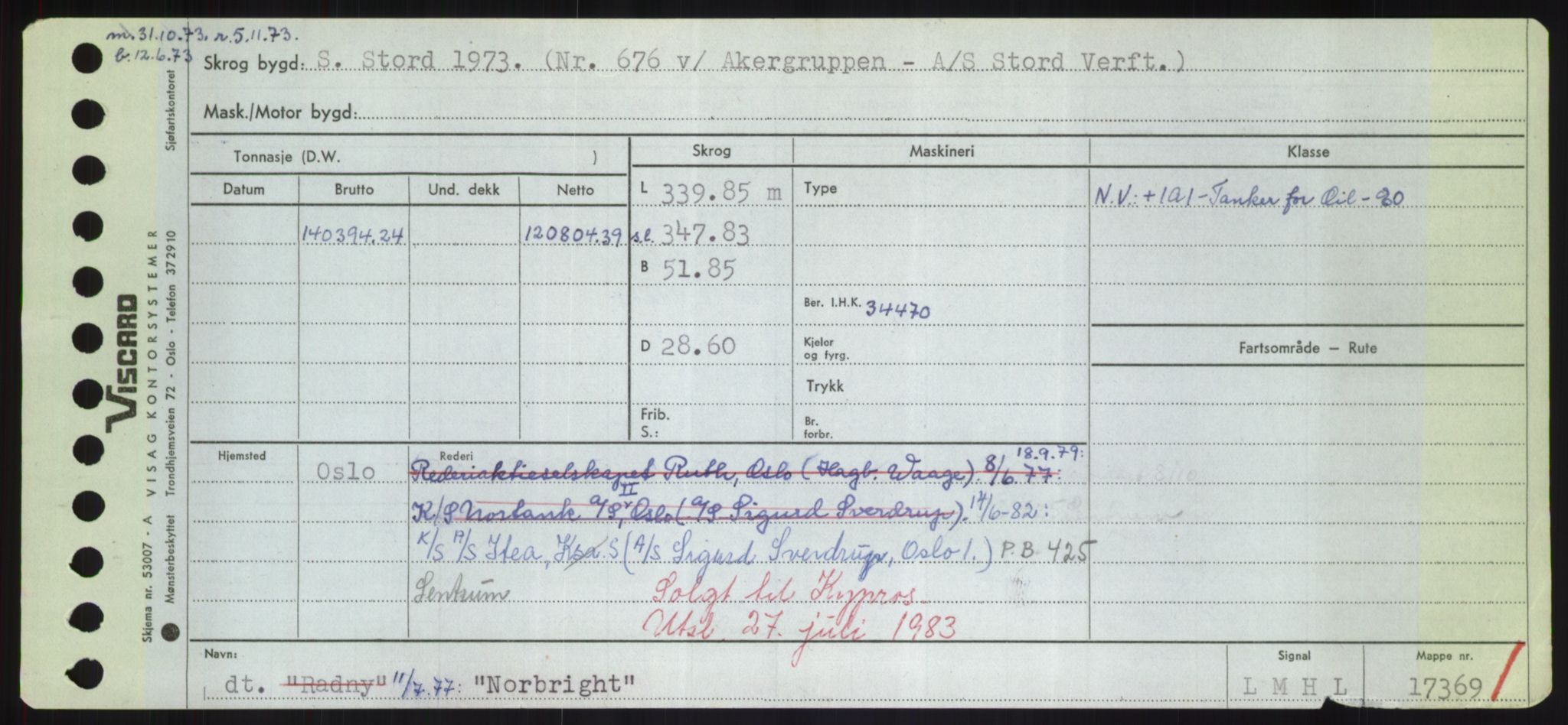 Sjøfartsdirektoratet med forløpere, Skipsmålingen, RA/S-1627/H/Hd/L0026: Fartøy, N-Norhol, s. 393