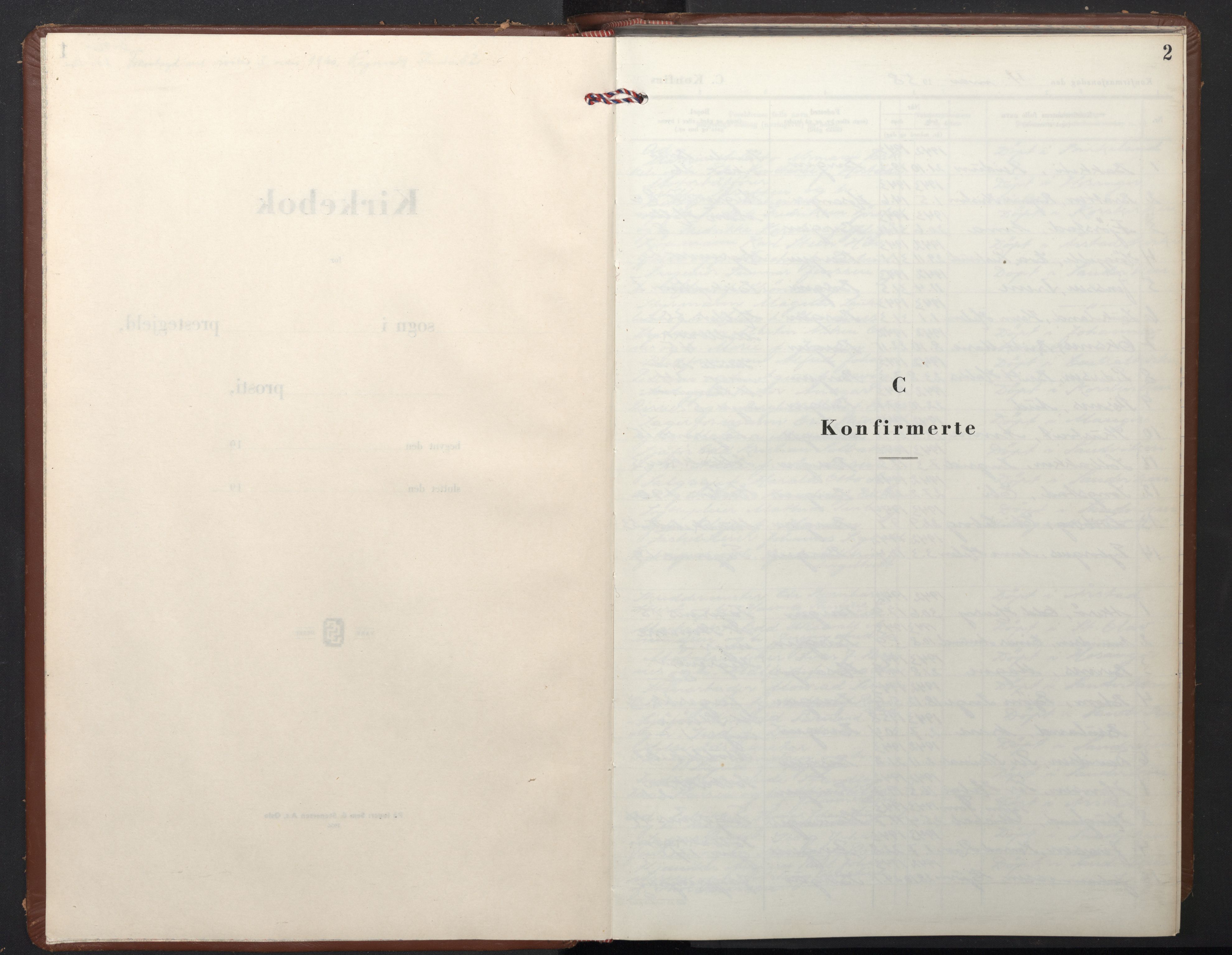 Biskopshavn sokneprestembete*, SAB/-: Klokkerbok nr. B 1, 1958-1970, s. 1b-2a