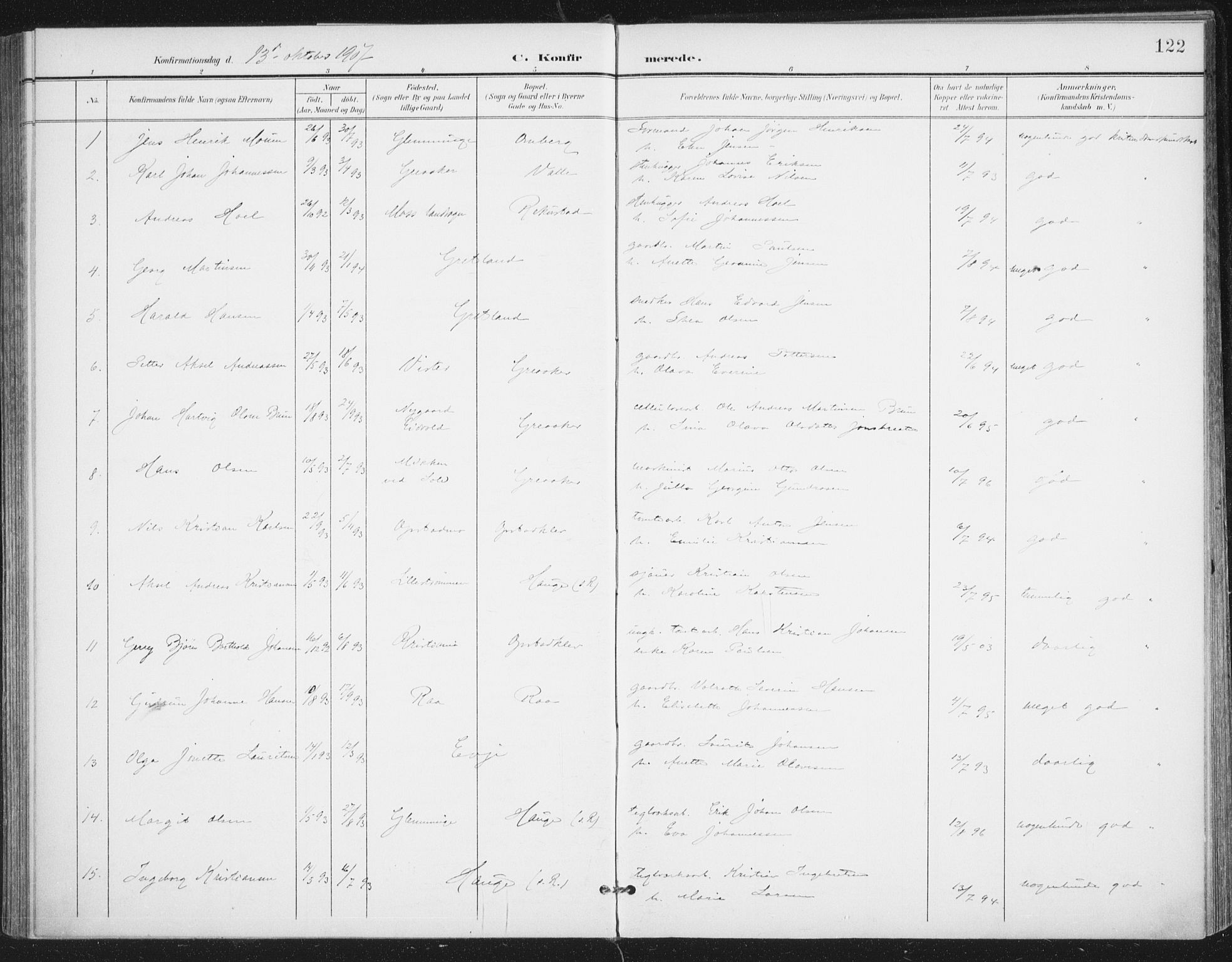 Rolvsøy prestekontor Kirkebøker, AV/SAO-A-2004/F/Fa/L0001: Ministerialbok nr. 1, 1901-1909, s. 122