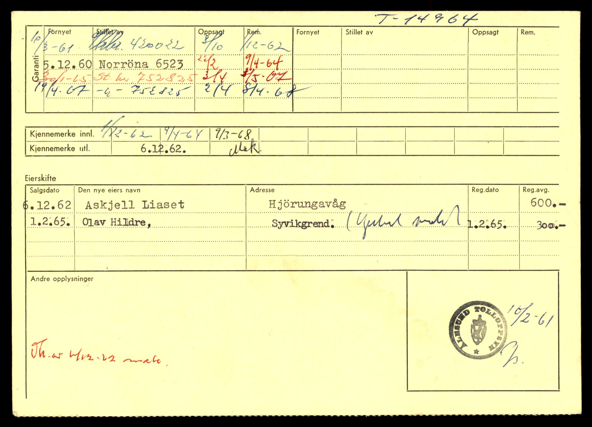 Møre og Romsdal vegkontor - Ålesund trafikkstasjon, AV/SAT-A-4099/F/Fe/L0049: Registreringskort for kjøretøy T 14864 - T 18613, 1927-1998, s. 2346